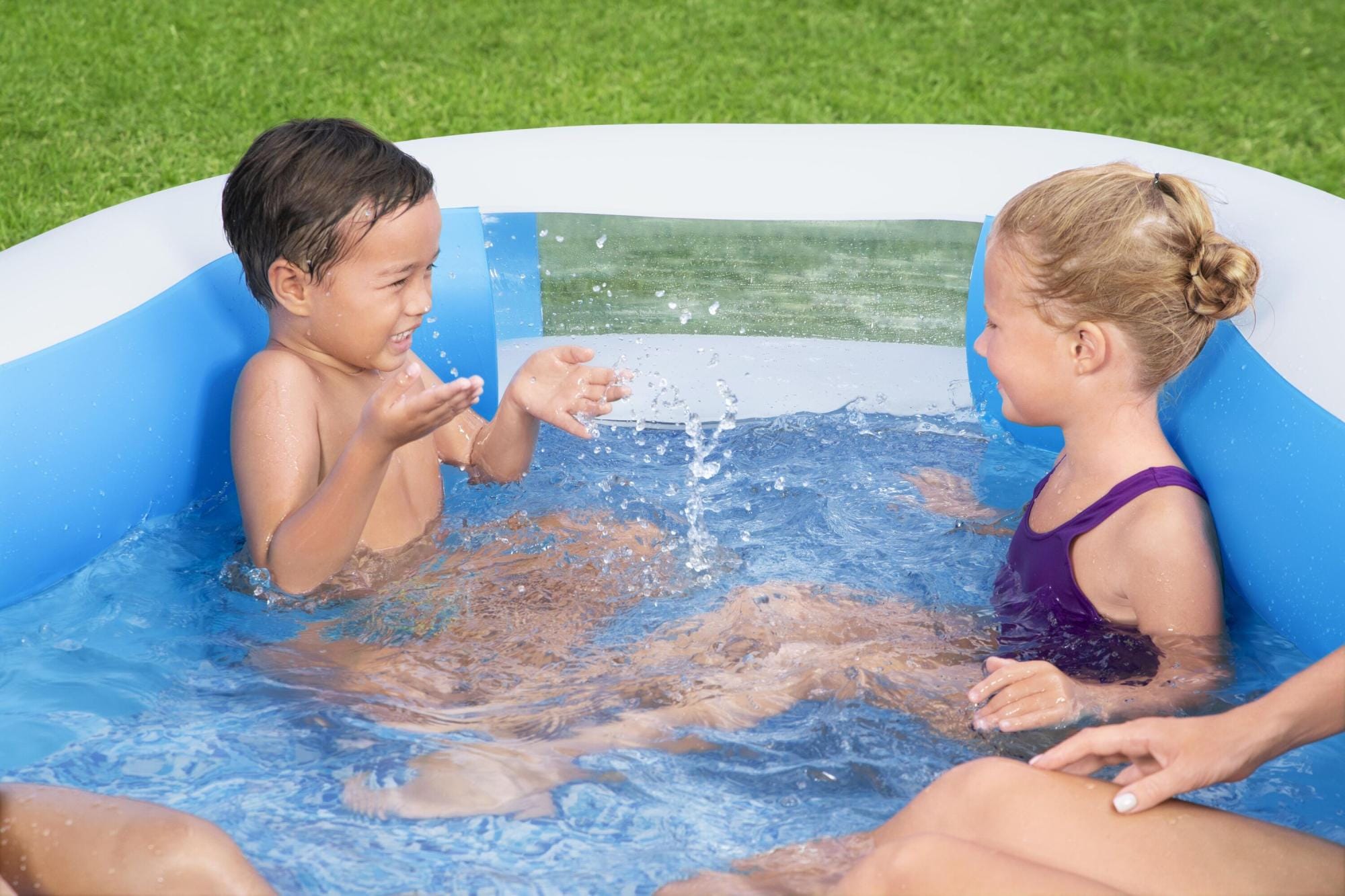 Giochi gonfiabili per bambini Piscina gonfiabile con finestra trasparente da 270x198x51 cm Bestway 1