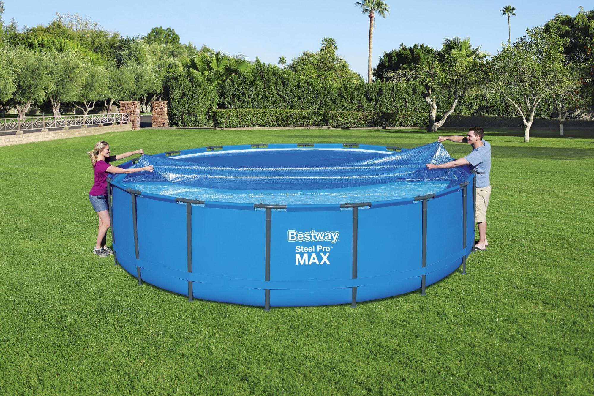 Coperture e Tappetini Copertura solare per piscina rotonda da 549 cm Bestway 1