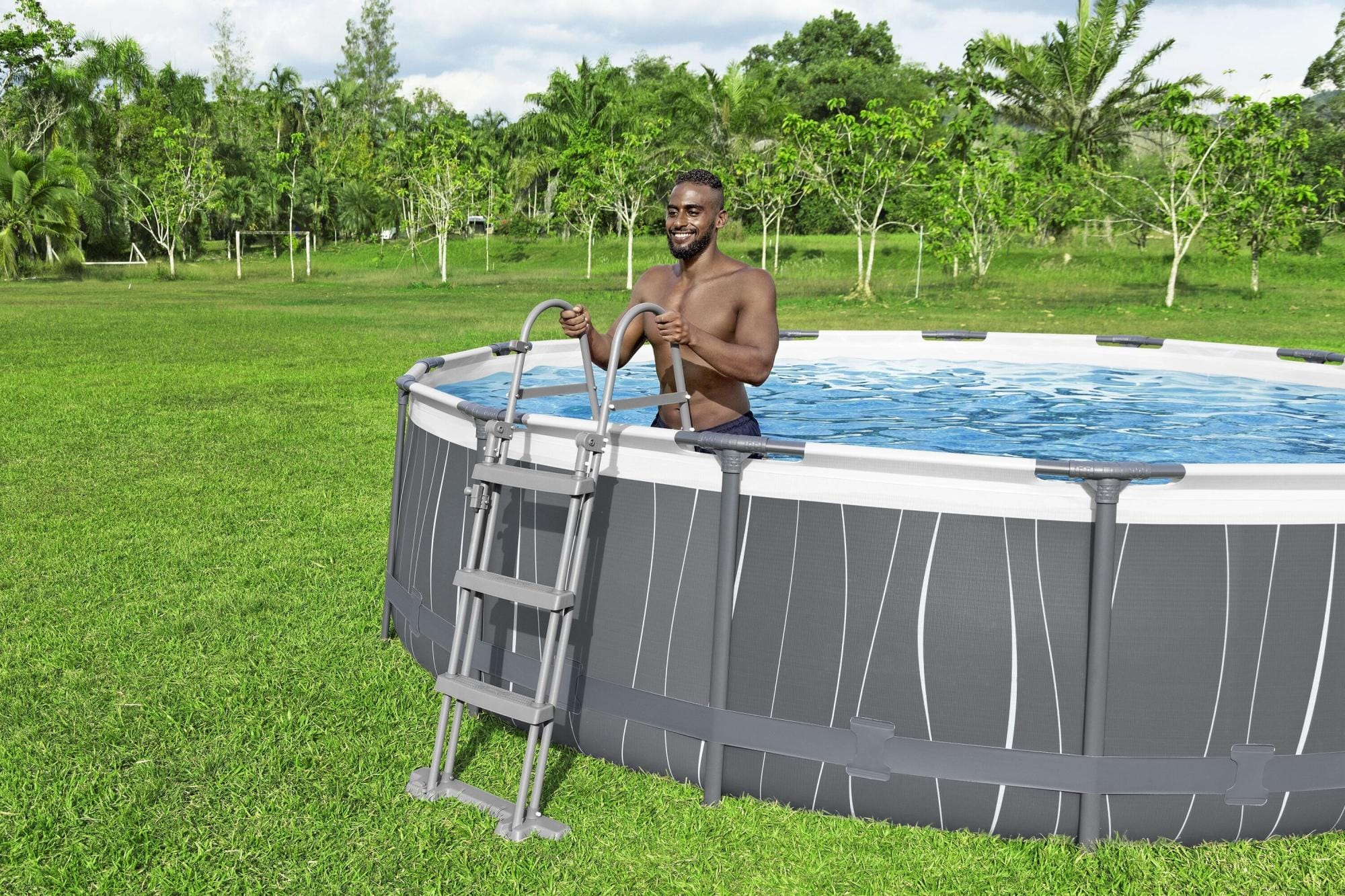 Accessori Piscine e Spa Scaletta di sicurezza per piscina da 107 cm Bestway 2