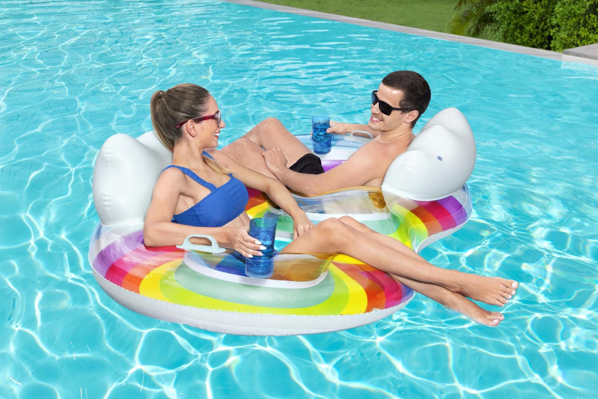 Gonfiabili mare per adulti Ciambella gonfiabile a due posti Rainbow Dreams Bestway 4