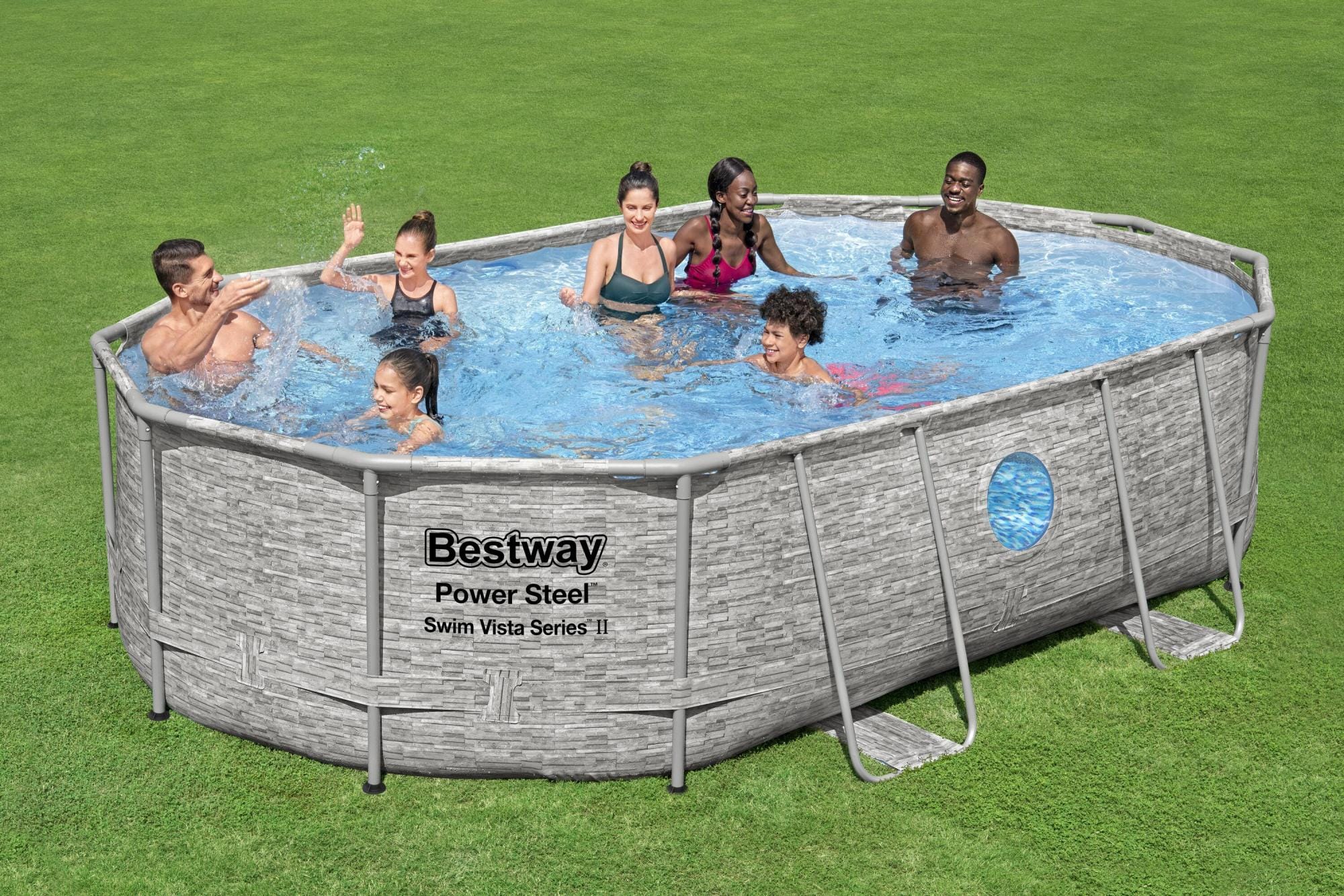 Piscine fuori terra Piscina base struttura e liner Power Steel Swim Vista da 488x305x107 cm Bestway 1