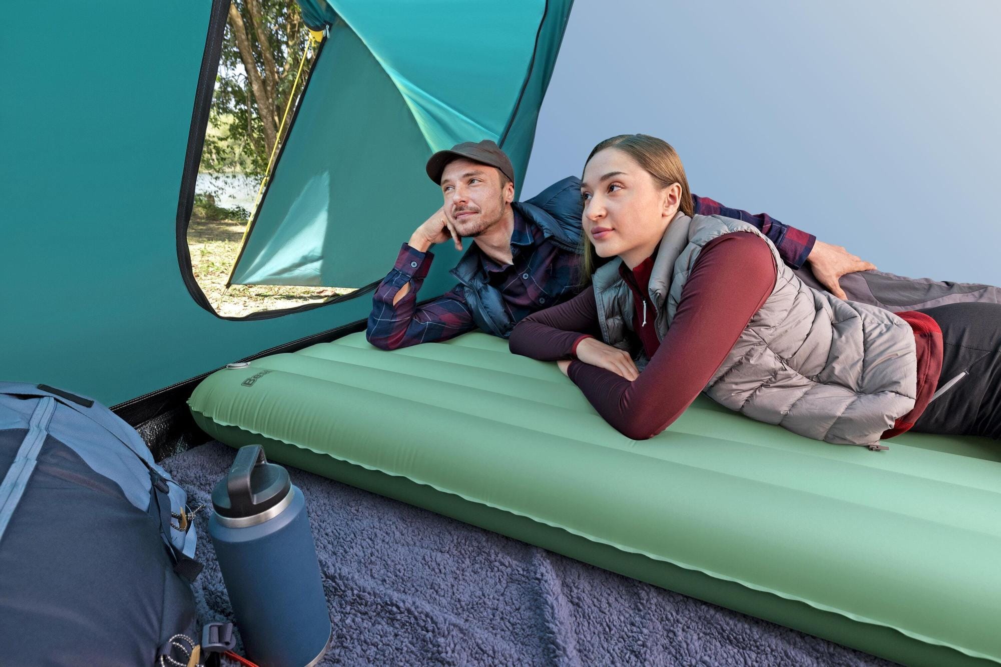 Materassi gonfiabili Materassino matrimoniale da campeggio AdventuRest da 203x142x15 cm Bestway 1