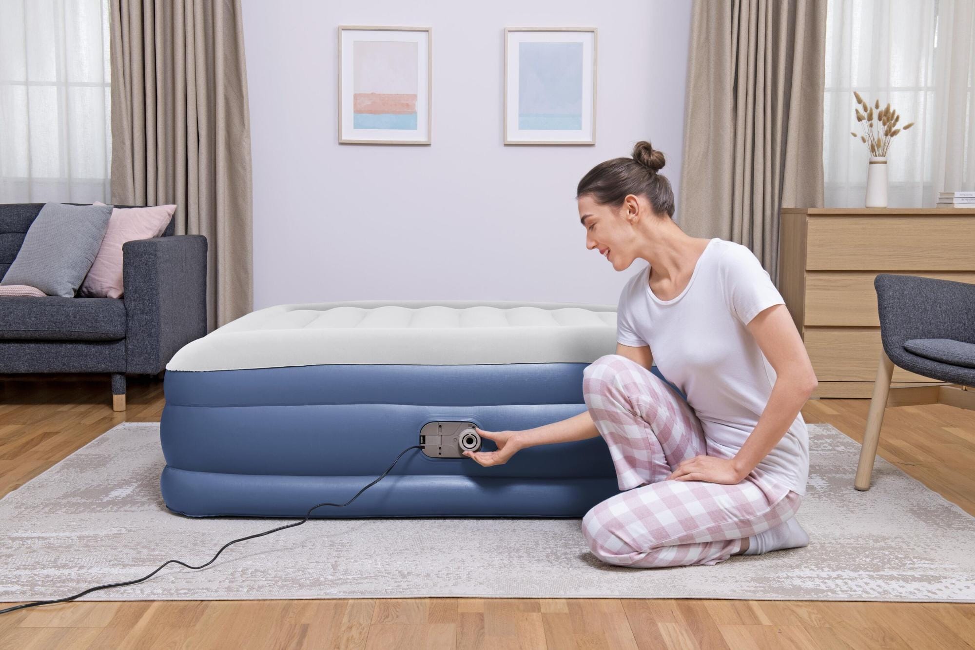 Materassi gonfiabili Materasso gonfiabile matrimoniale in Tritech da 203x152x46 cm Bestway 17