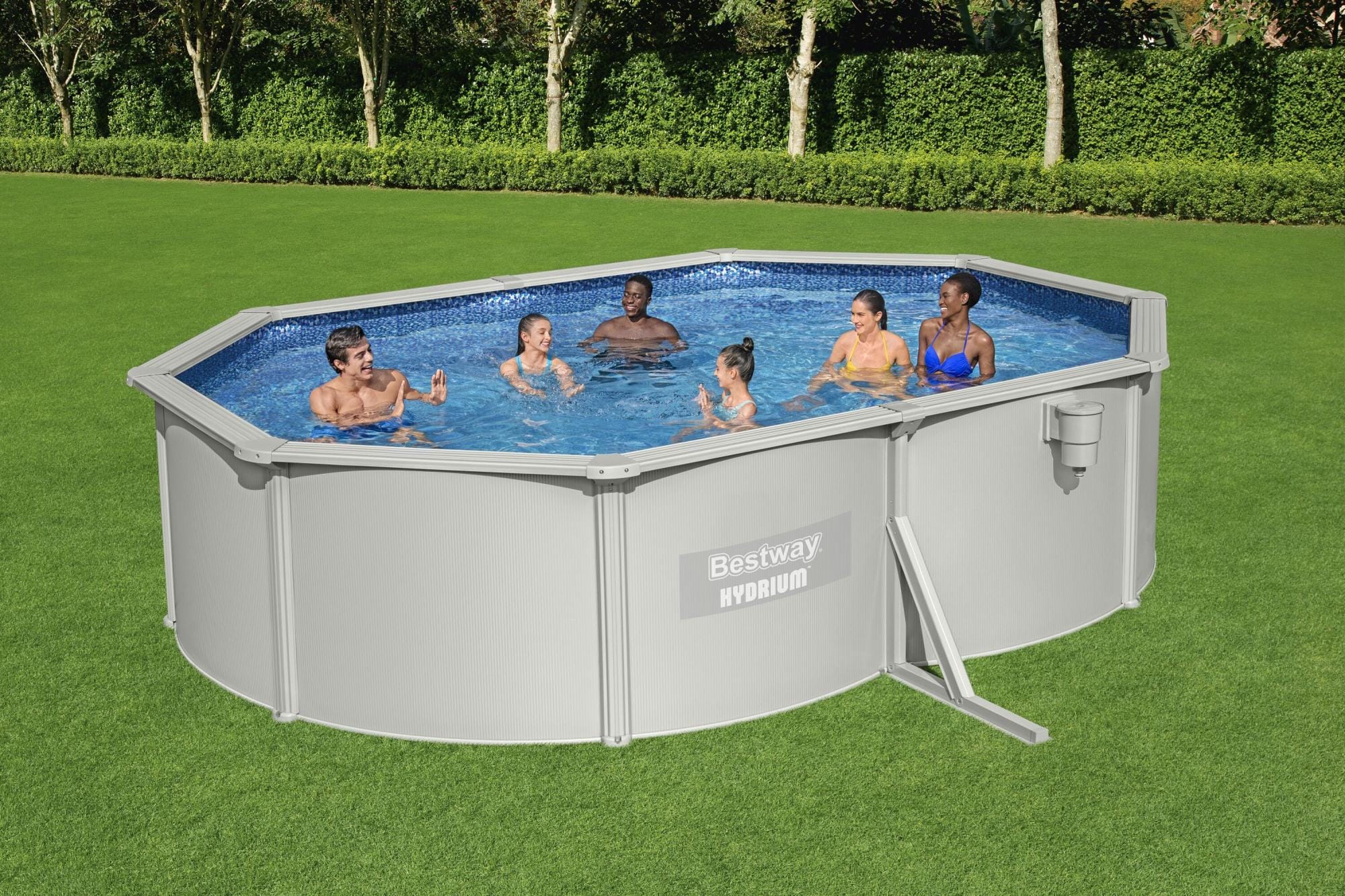 Piscine fuori terra Set piscina Hydrium grigio chiaro da 500x366x122 cm Bestway 1
