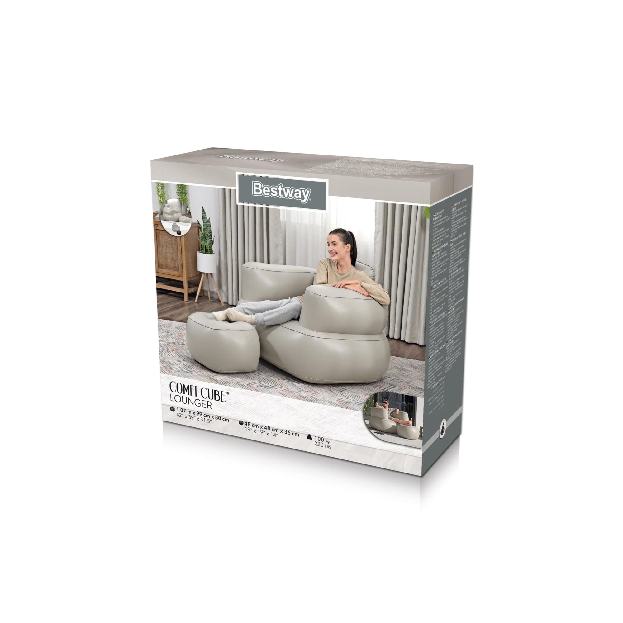 Arredo gonfiabile casa e giardino Poltrona gonfiabile e pouf Comfi Cube Bestway 7