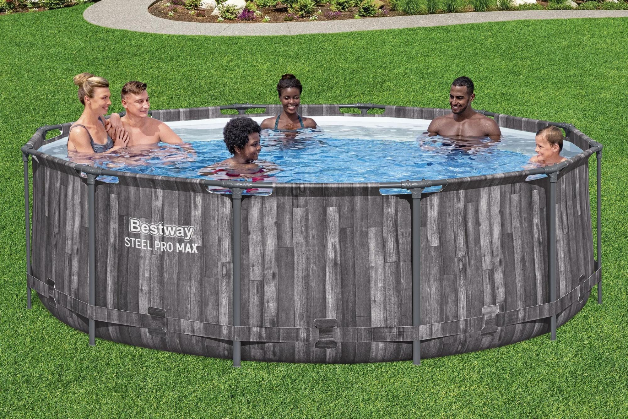 Piscine fuori terra Piscina base struttura e liner Steel Pro MAX - 366x100 cm legno Bestway 2