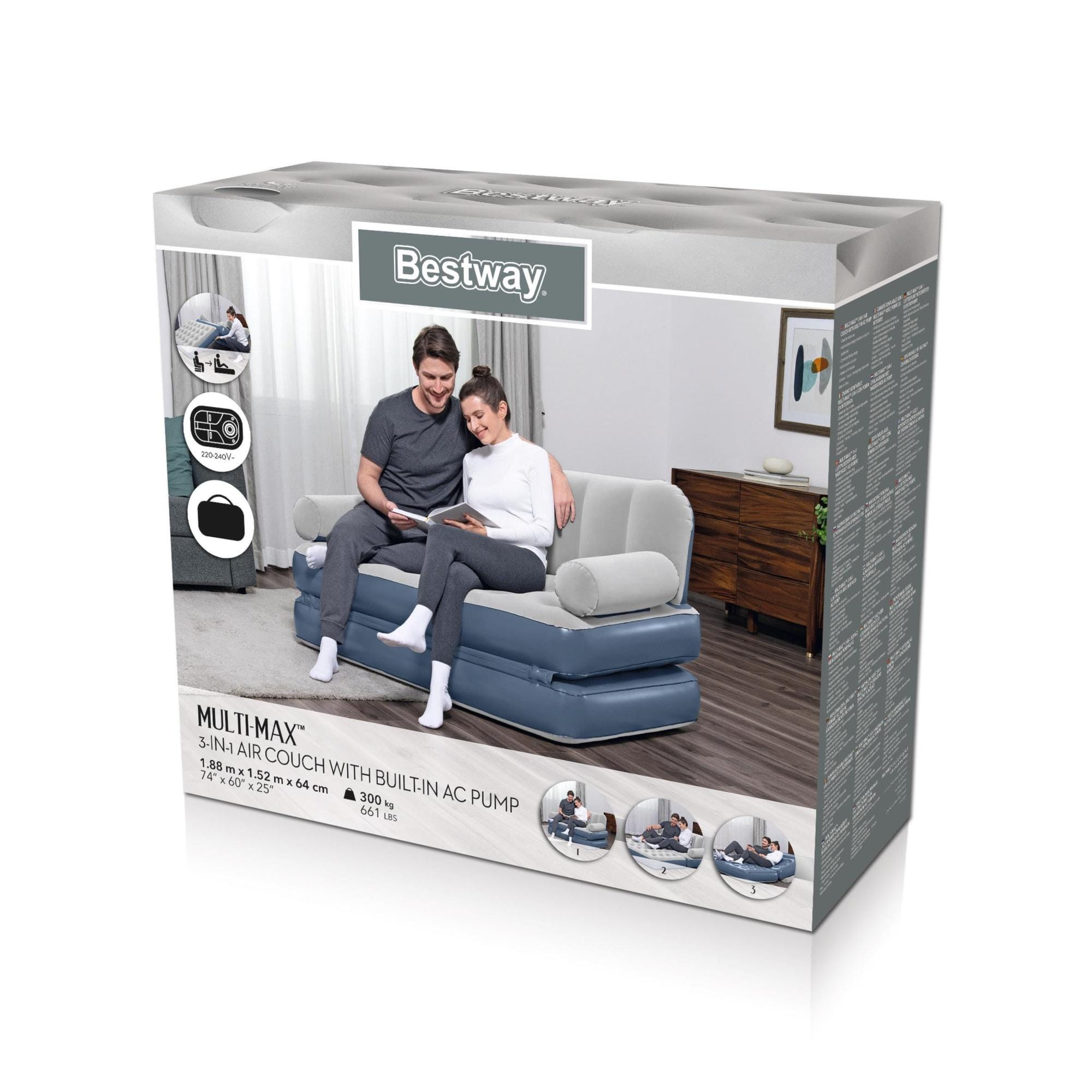 Arredo gonfiabile casa e giardino Divano gonfiabile multifunzione 3-in-1 Bestway 6