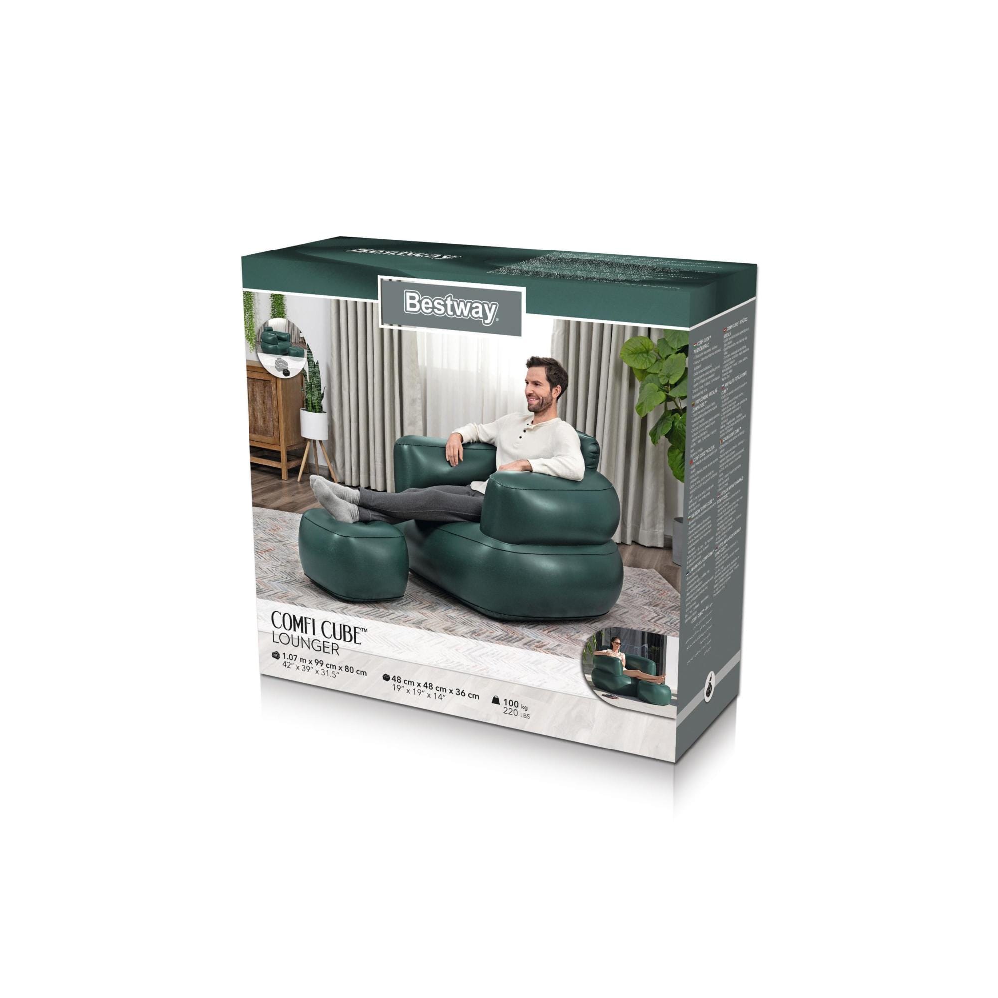 Arredo gonfiabile casa e giardino Poltrona gonfiabile con pouf Comfi Cube Bestway 7