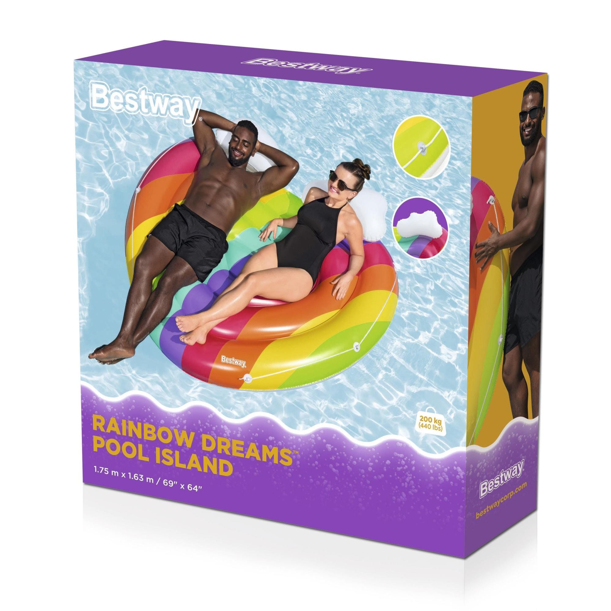 Gonfiabili mare per adulti Isola gonfiabile Rainbow Dreams Bestway 5