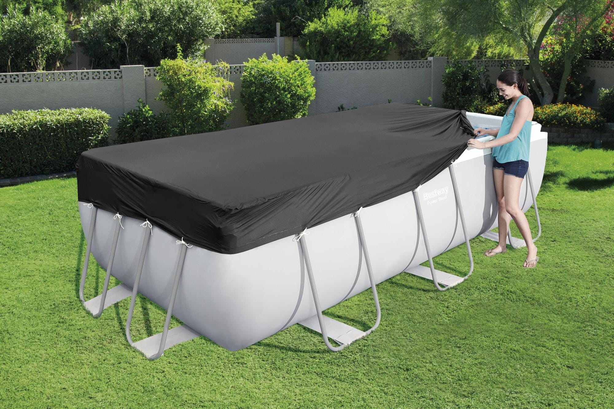 Coperture e Tappetini Copertura per piscina rettangolare da 412x201 e da 404x201 cm Bestway 3