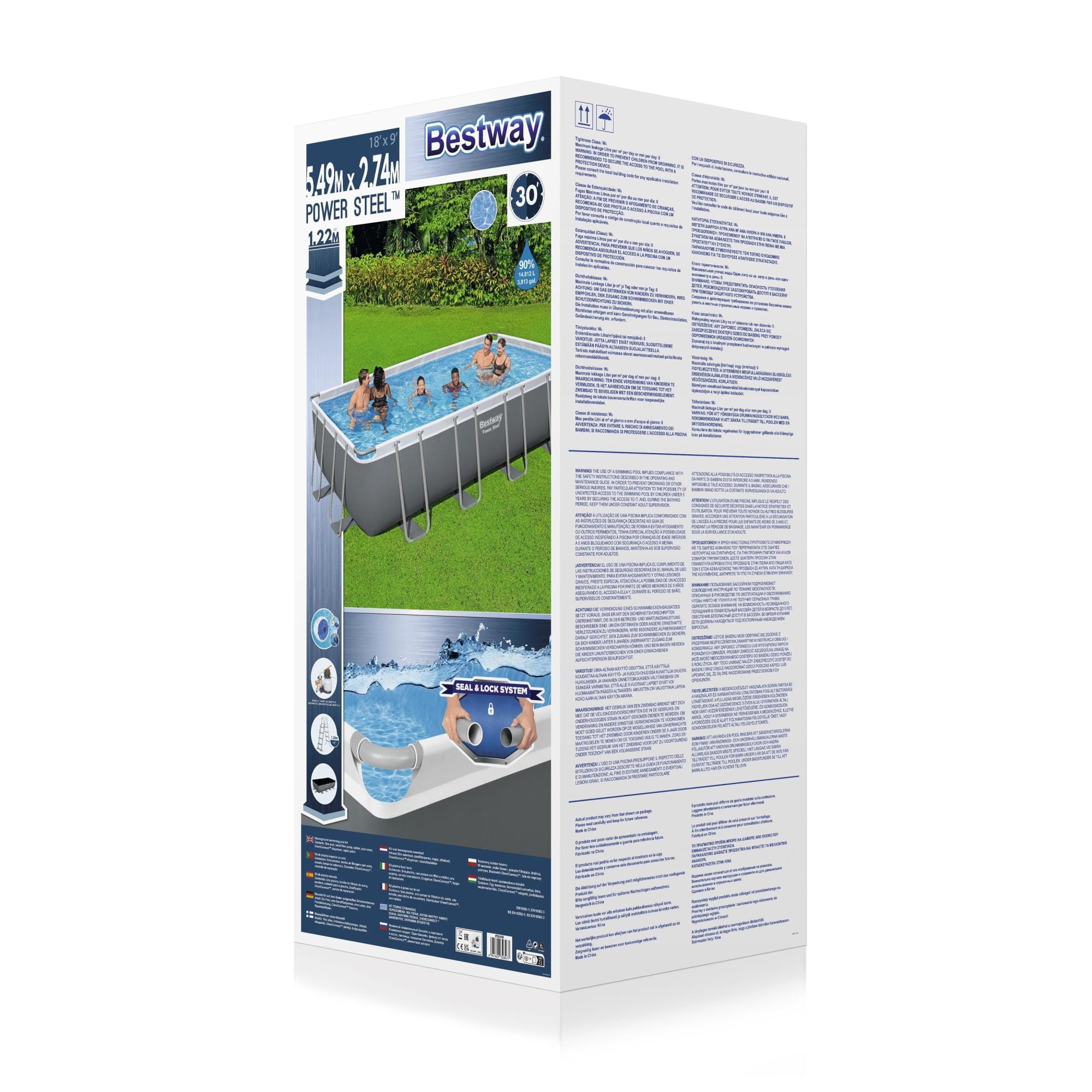 Piscine fuori terra Set piscina fuori terra grigia Power Steel da 549X274X122 cm Bestway 5