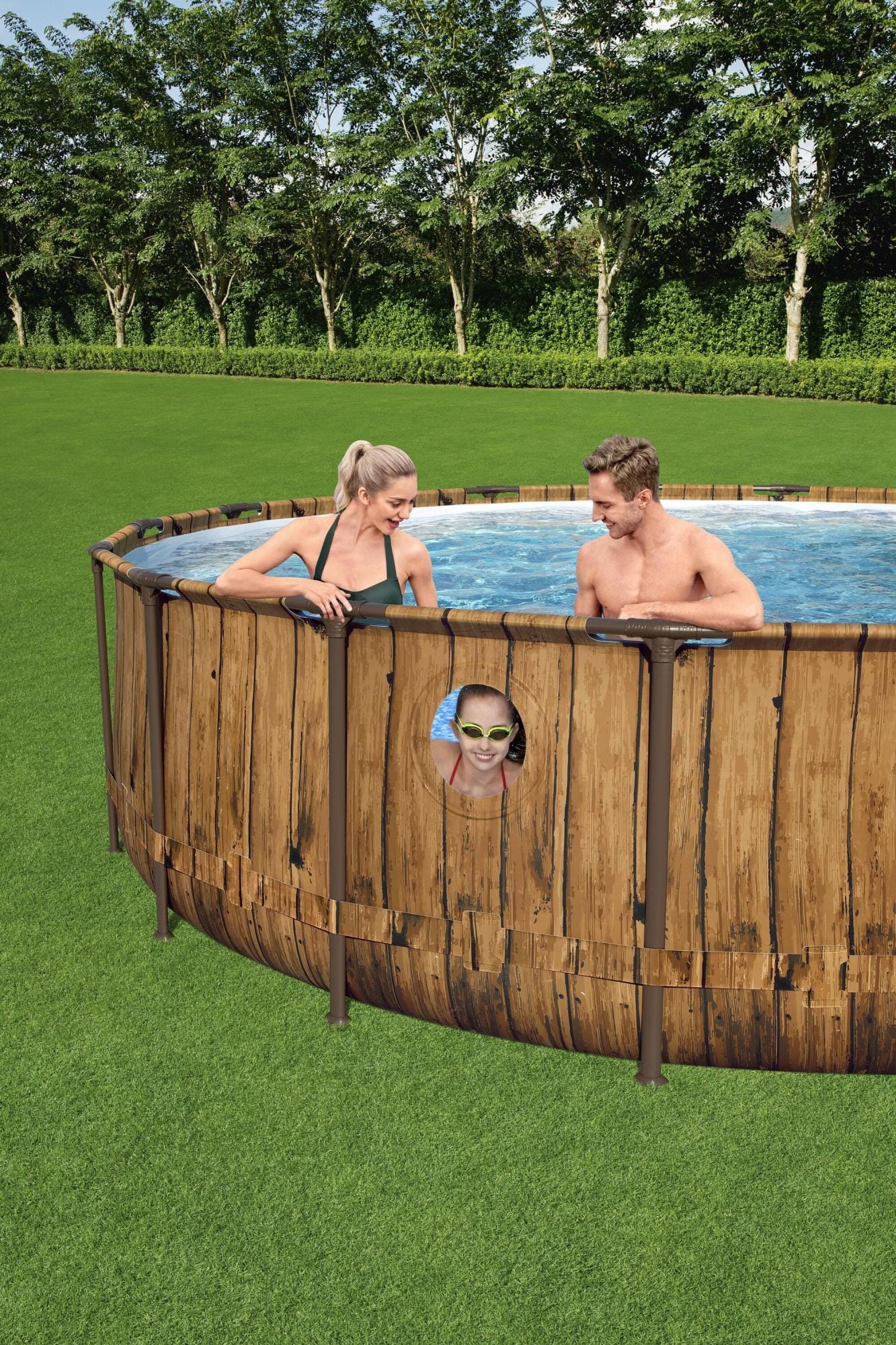 Piscine fuori terra Piscina solo struttura effetto legno - 488x122 cm Bestway 1
