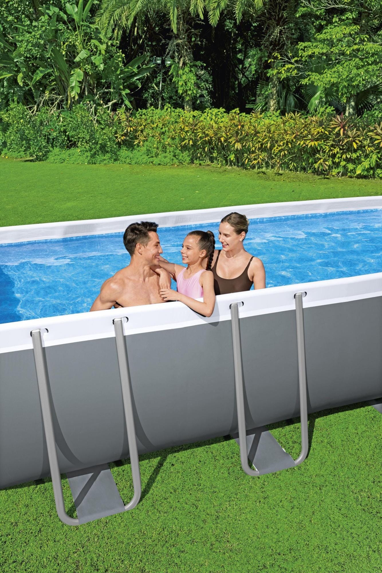 Piscine fuori terra Piscina base struttura e liner Power Steel - 488x244x122 cm grigio Bestway 3