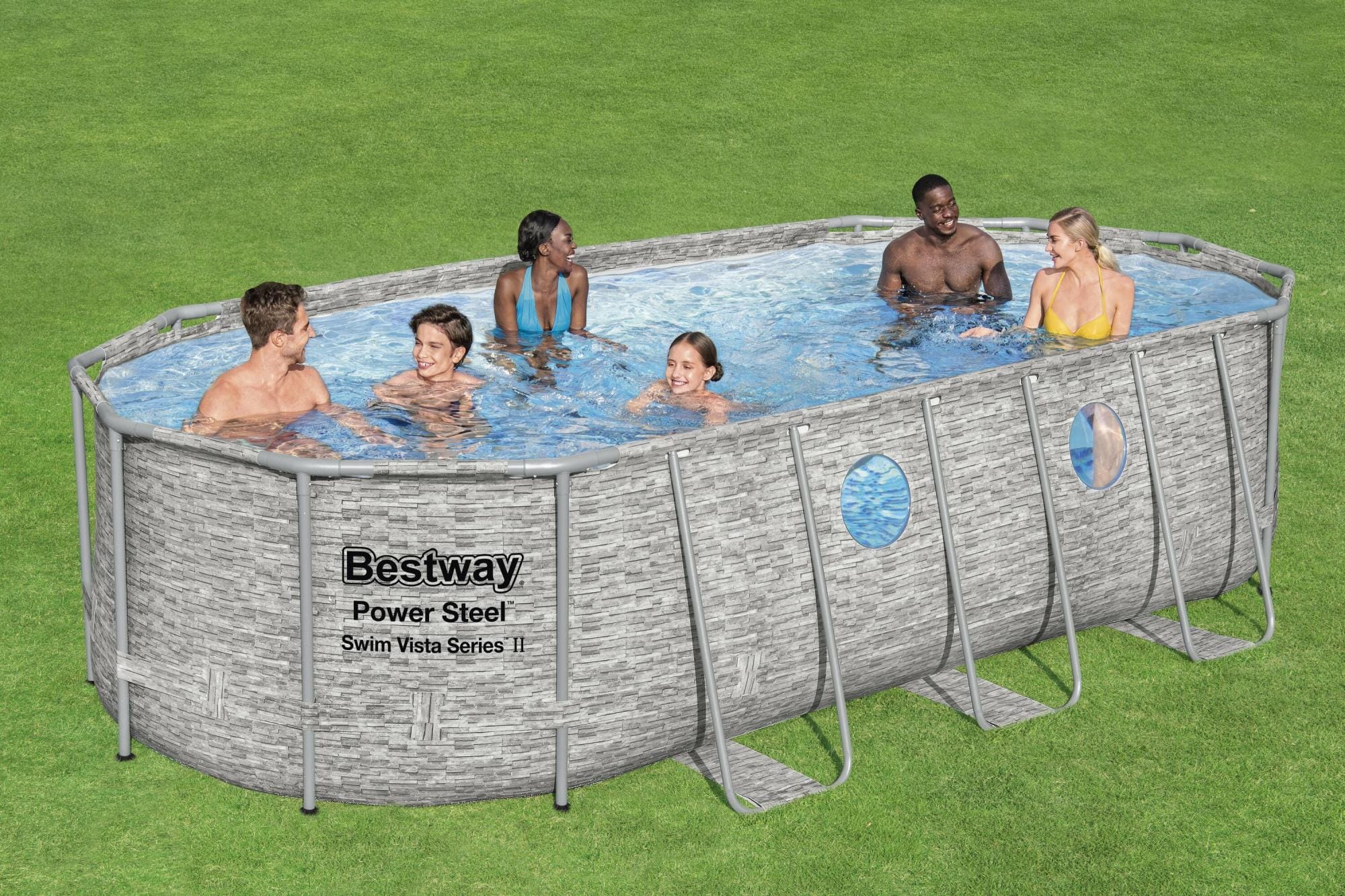 Piscine fuori terra Set piscina da 549x274x122 cm effetto pietra Bestway 1