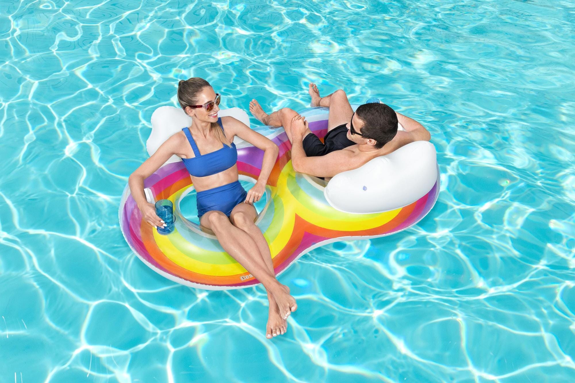 Gonfiabili mare per adulti Ciambella gonfiabile a due posti Rainbow Dreams Bestway 2