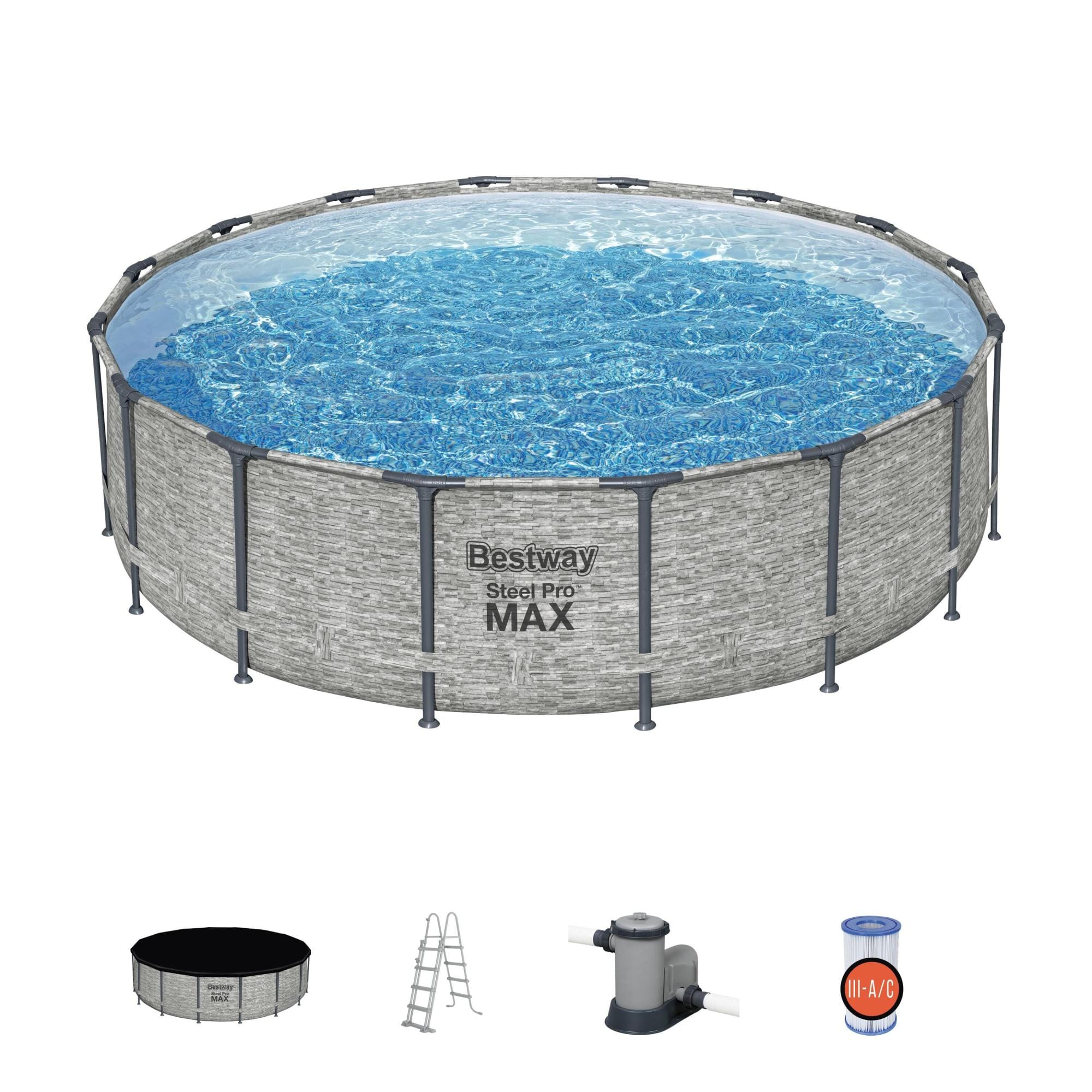Piscine fuori terra Set piscina da 488x122 cm effetto pietra Bestway 1