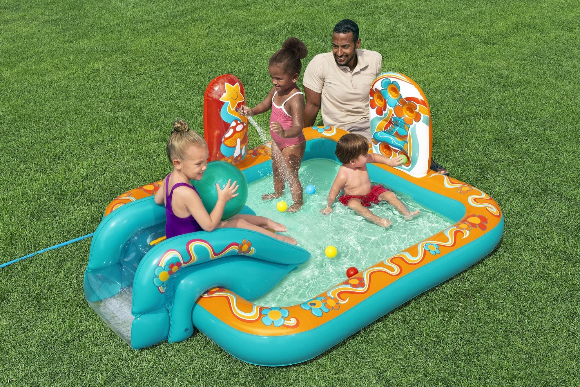 Giochi gonfiabili per bambini Playcenter gonfiabile Retro Groove per bambini Bestway 2