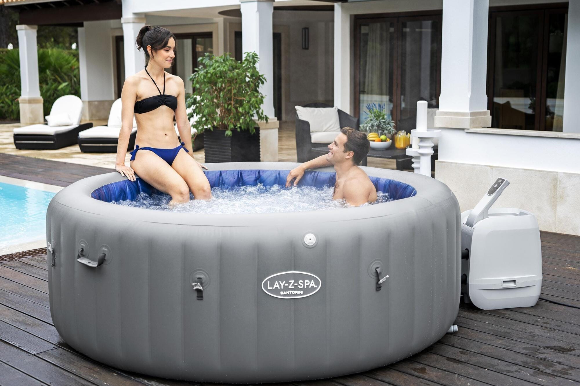 Idromassaggi gonfiabili Lay-Z-Spa Idromassaggio gonfiabile Lay-Z-Spa Santorini HydroJet Pro 5-7 persone Bestway 1