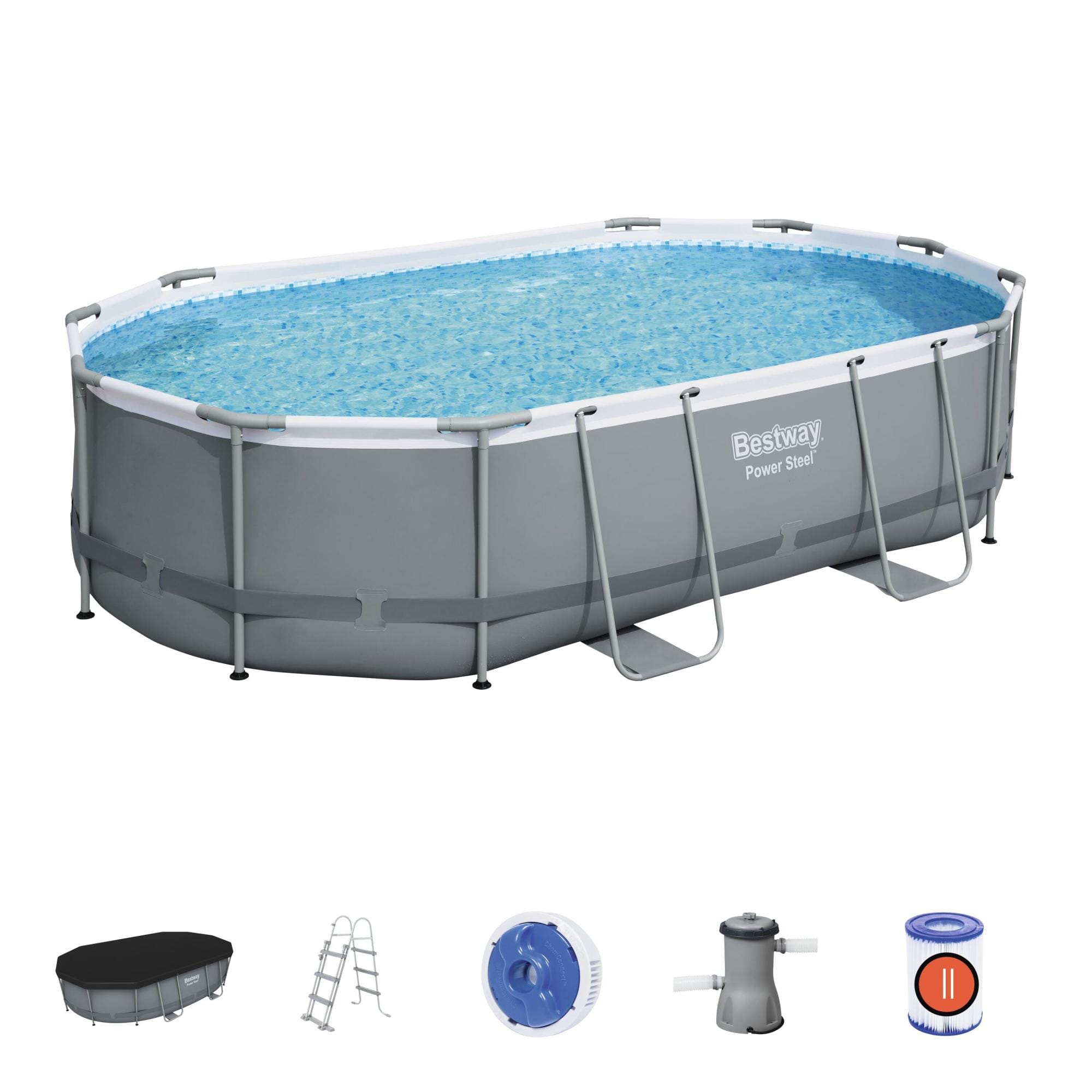 Piscine fuori terra Set piscina da 488x305x107 cm grigio scuro Bestway 1