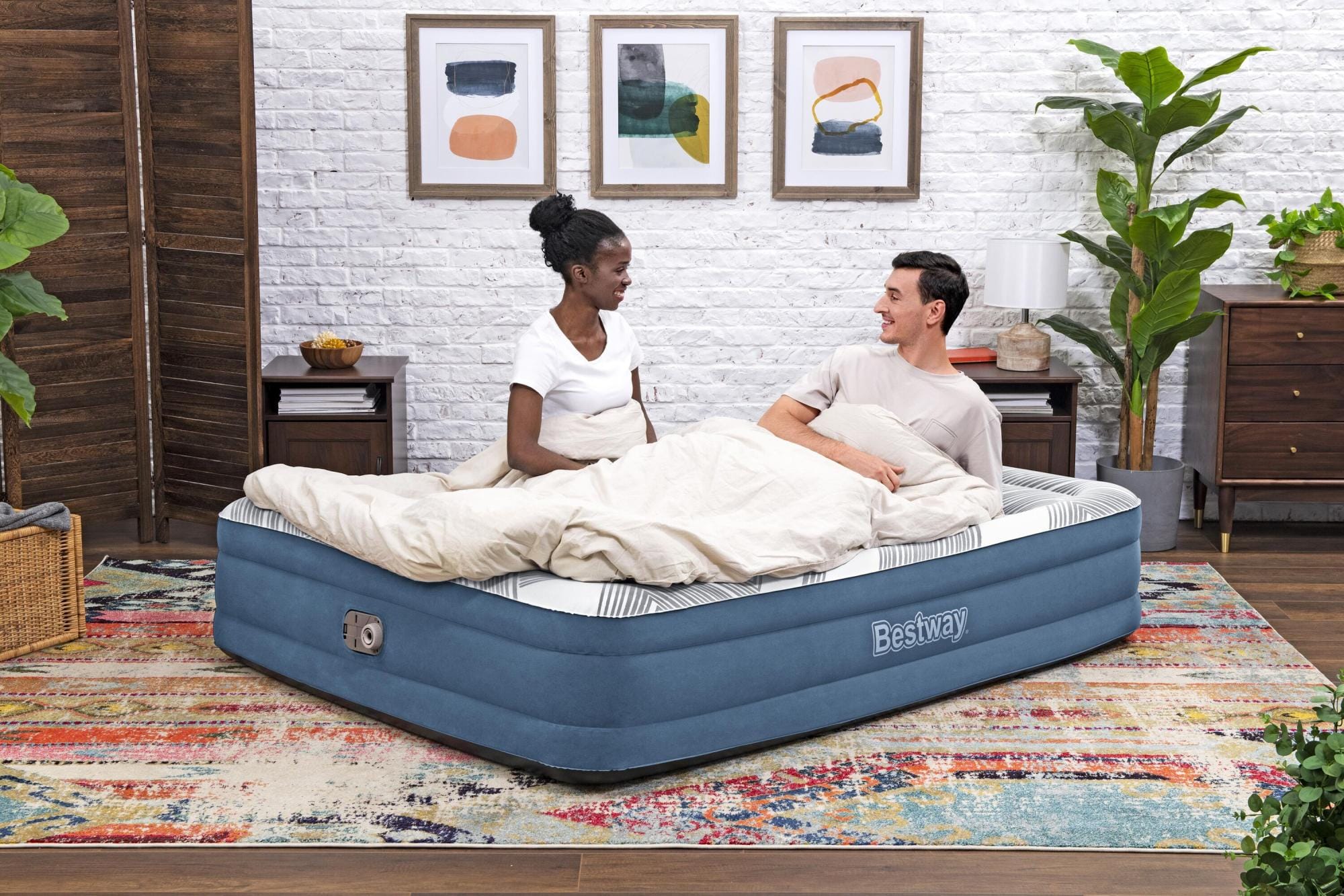 Materassi gonfiabili Materasso gonfiabile matrimoniale da 203x152x36 cm Fashion Flock Bestway 1