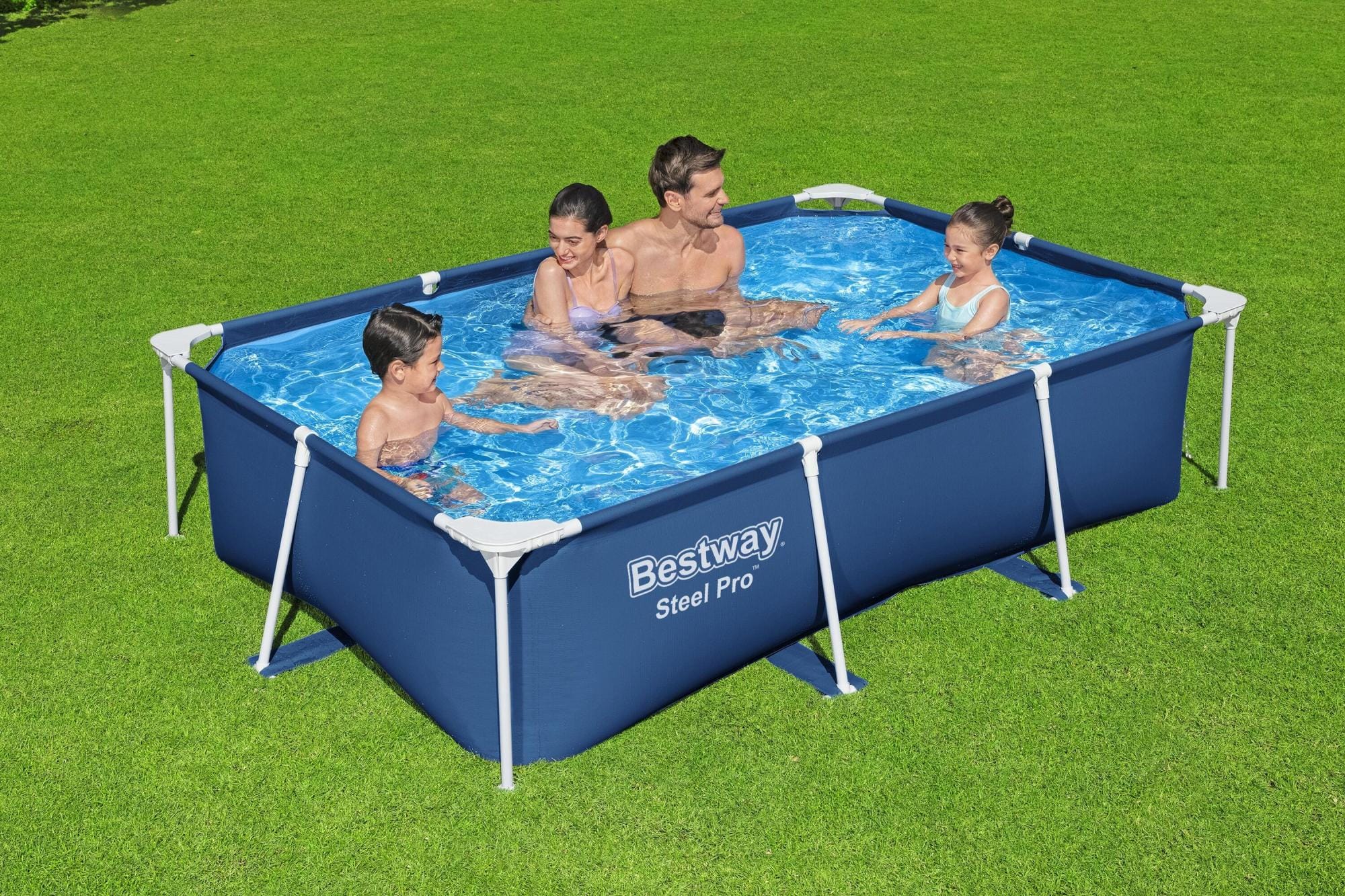 Piscine fuori terra Piscina base struttura e liner rettangolare Power Steel da 259x170x61 cm Bestway 4