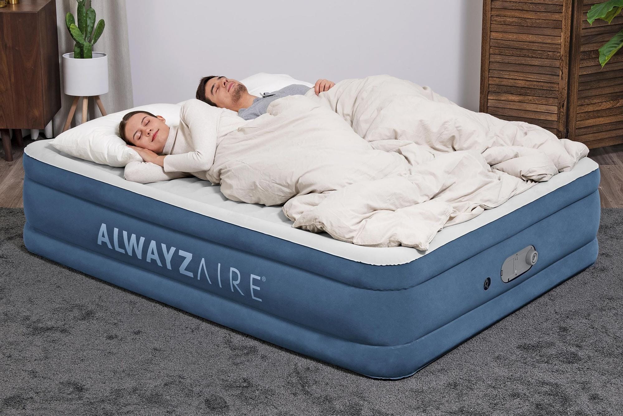 Materassi gonfiabili Materasso matrimoniale blu AlwayzAire da 203x152x46 cm Bestway 1