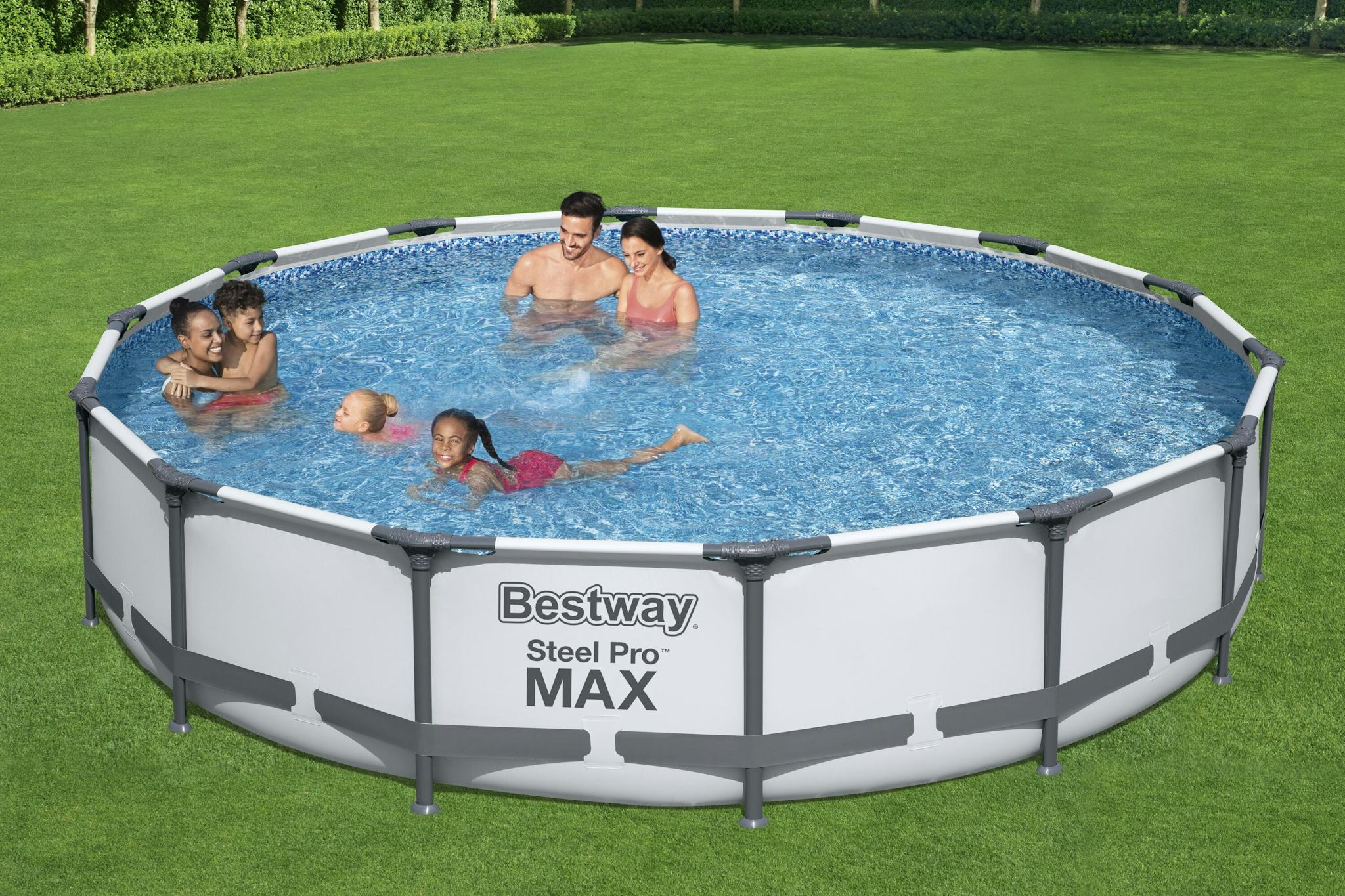 Piscine fuori terra Set piscina fuori terra rotonda Steel Pro MAX da 427x84 cm grigio chiaro Bestway 3