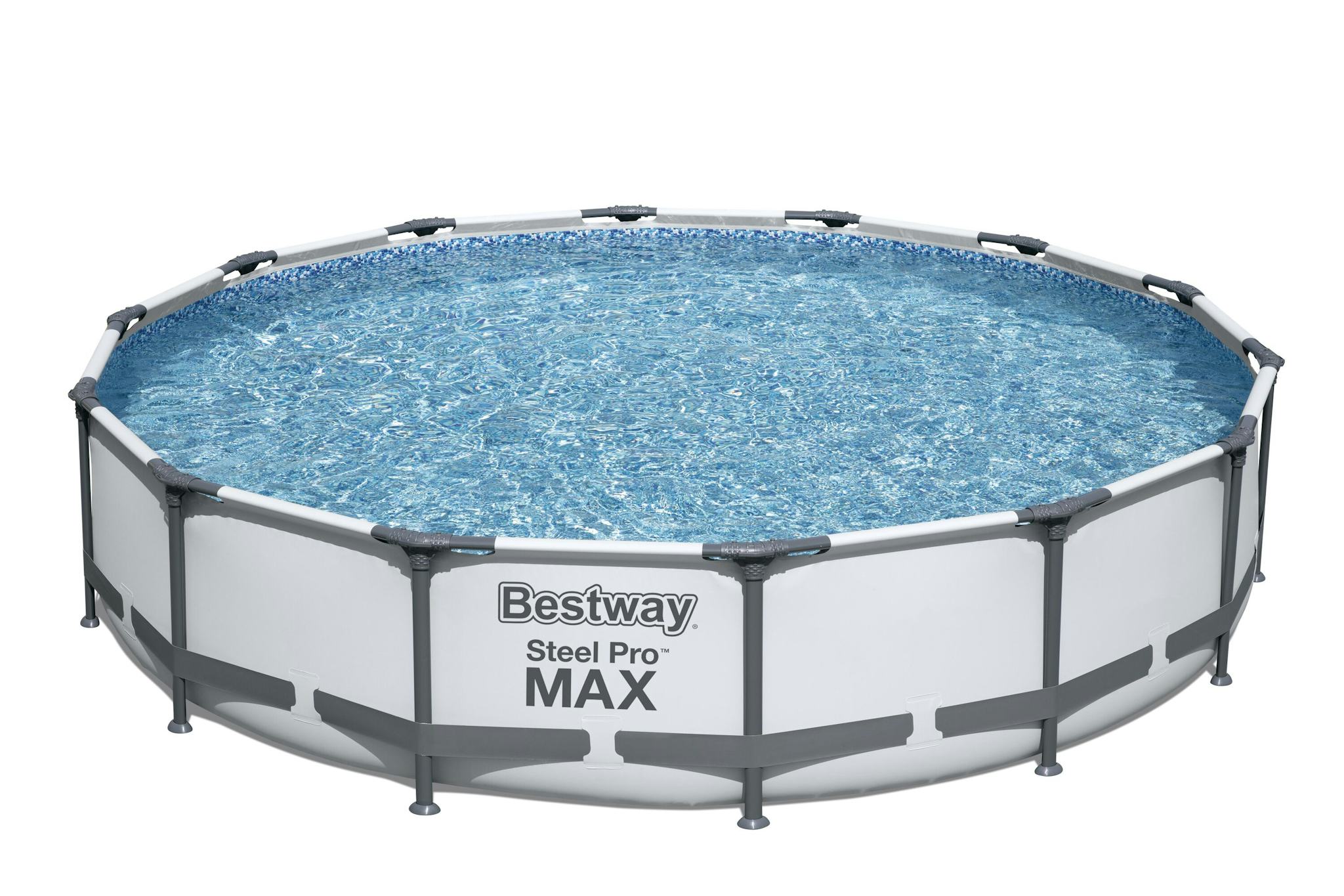 Piscine fuori terra Set piscina fuori terra rotonda Steel Pro MAX da 427x84 cm grigio chiaro Bestway 2