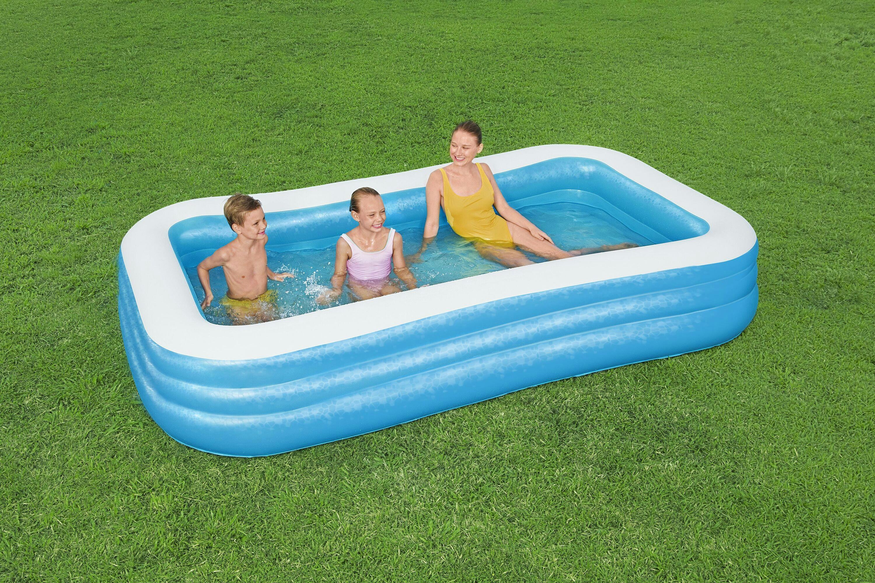 Giochi gonfiabili per bambini Piscina gonfiabile rettangolare a 3 anelli da 305mx183x56cm Bestway 1