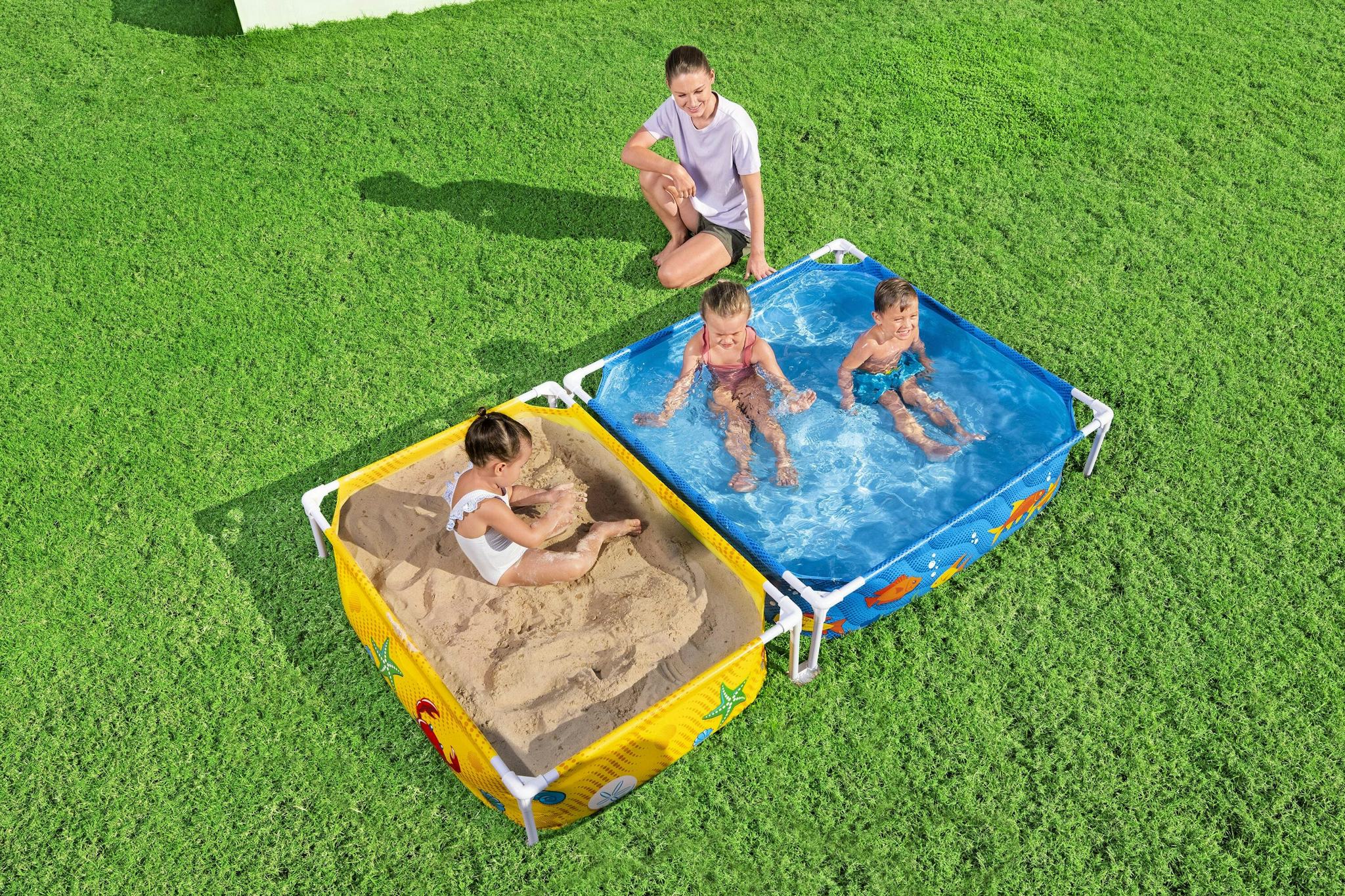 Giochi gonfiabili per bambini Piscina gioco e box sabbia per bambini da 213x122x30.5 cm Bestway 3