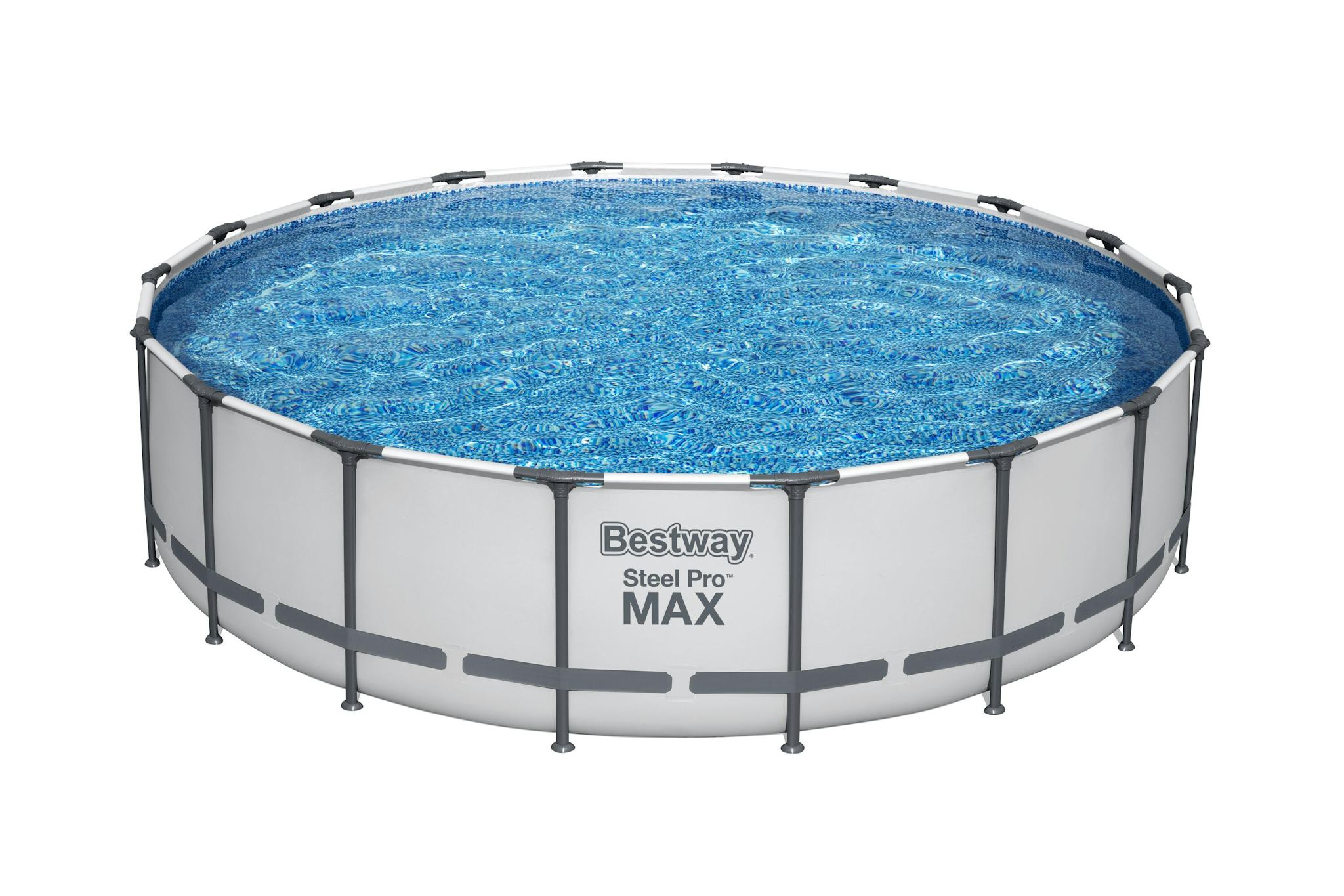 Piscine fuori terra Set piscina fuori terra rotonda Steel Pro MAX da 549x122 cm grigio chiaro Bestway 2