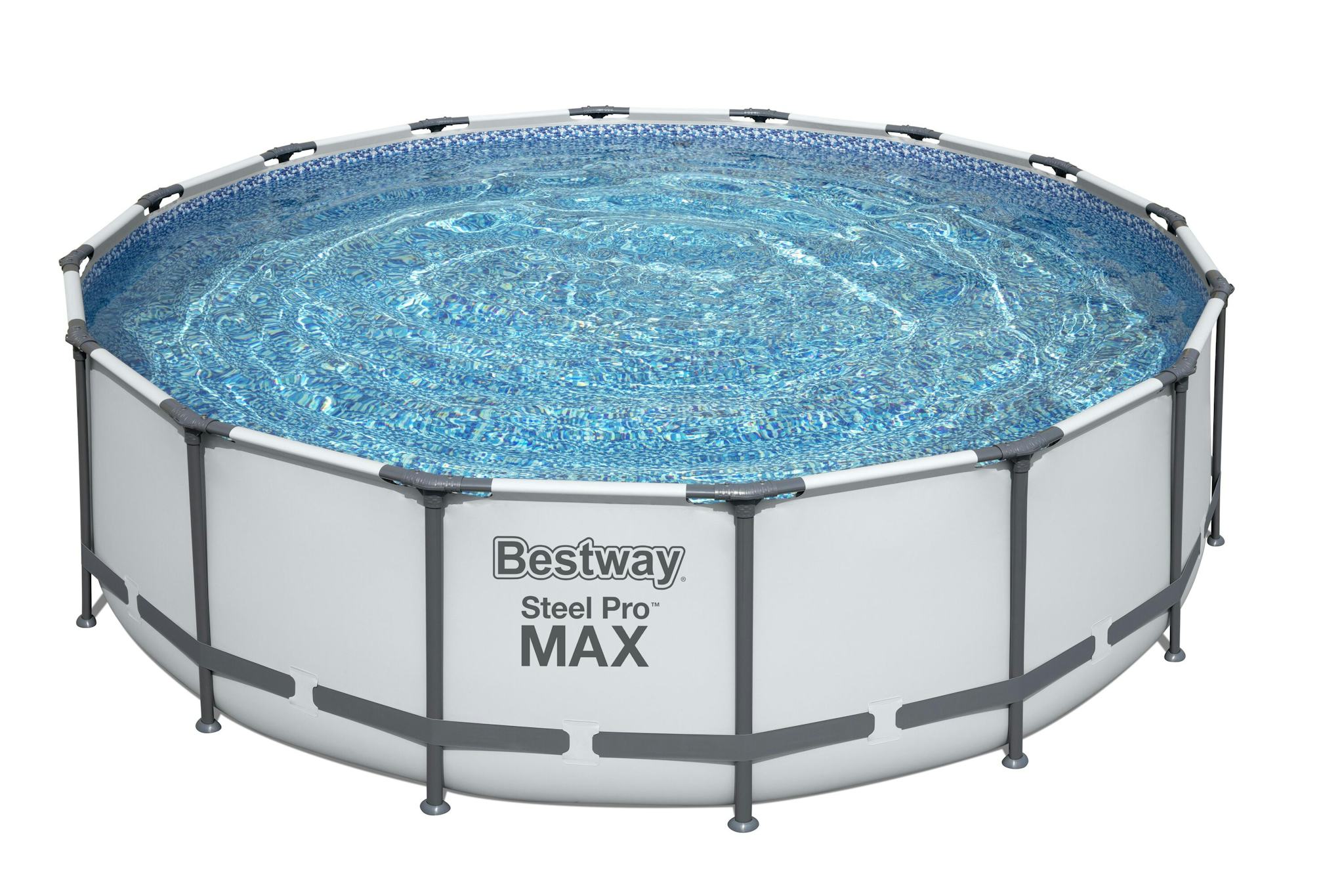 Piscine fuori terra Set piscina fuori terra rotonda Steel Pro MAX da 488x122 cm grigio chiaro Bestway 2