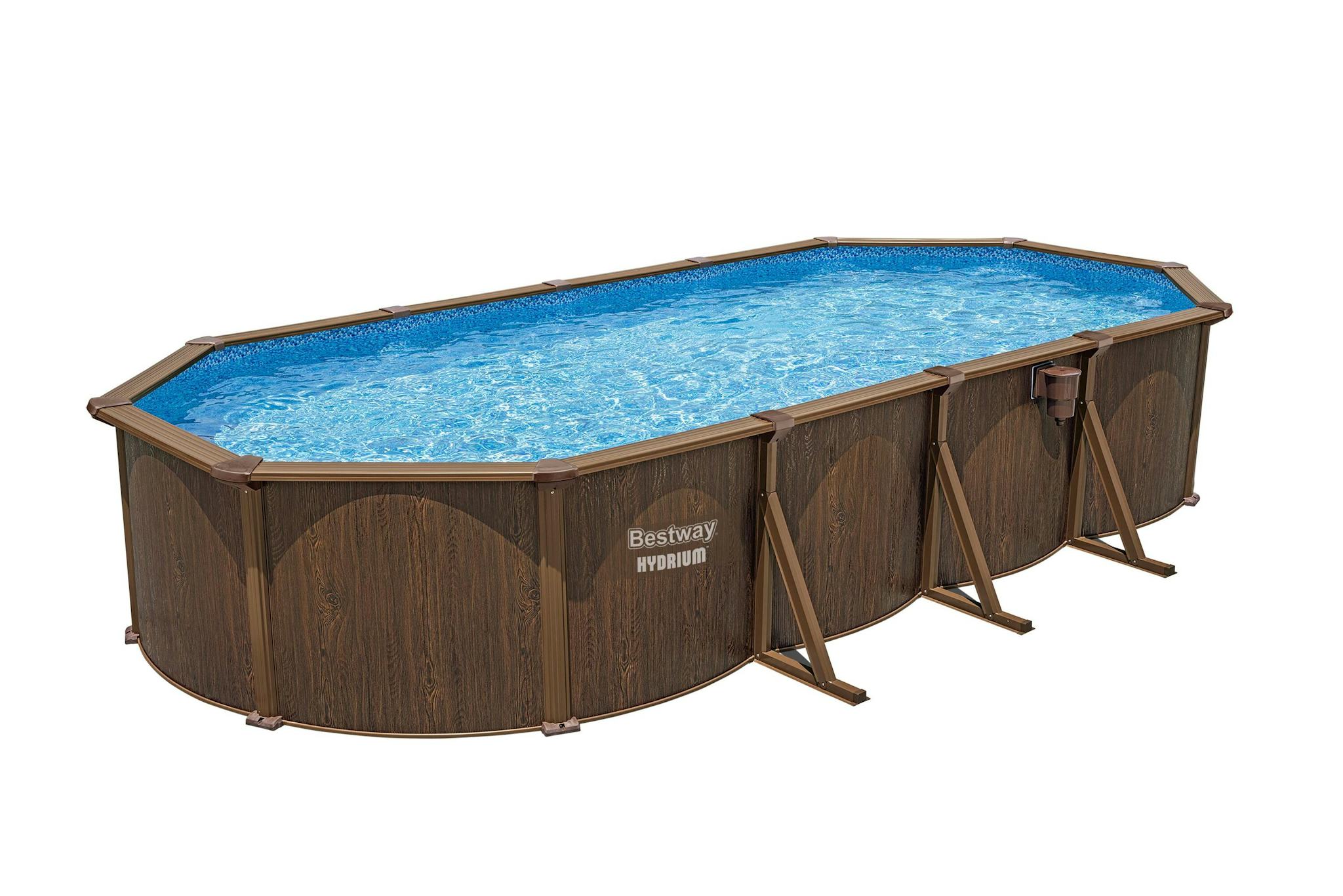 Piscine fuori terra Set piscina fuori terra ovale Hydrium da 732x366x132 cm effetto legno Bestway 2