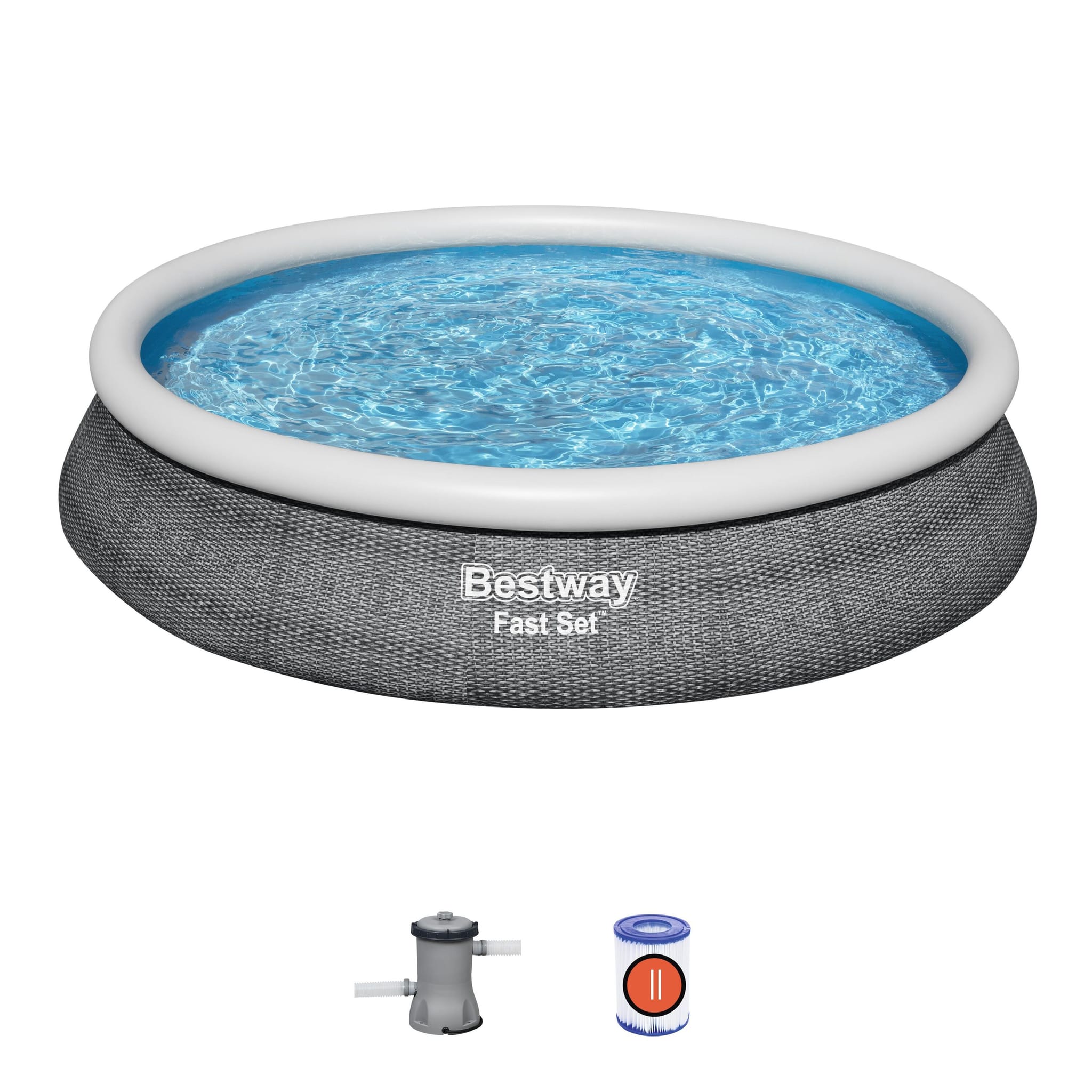 Piscine fuori terra Set piscina fuori terra gonfiabile rotonda Fast Set da 457x84 cm Bestway 1