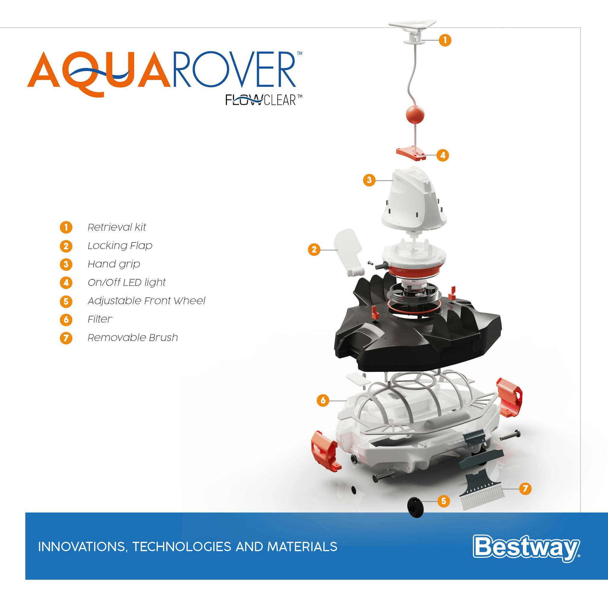 Accessori Piscine e Spa Robot per la pulizia della piscina Aquarover Bestway 8