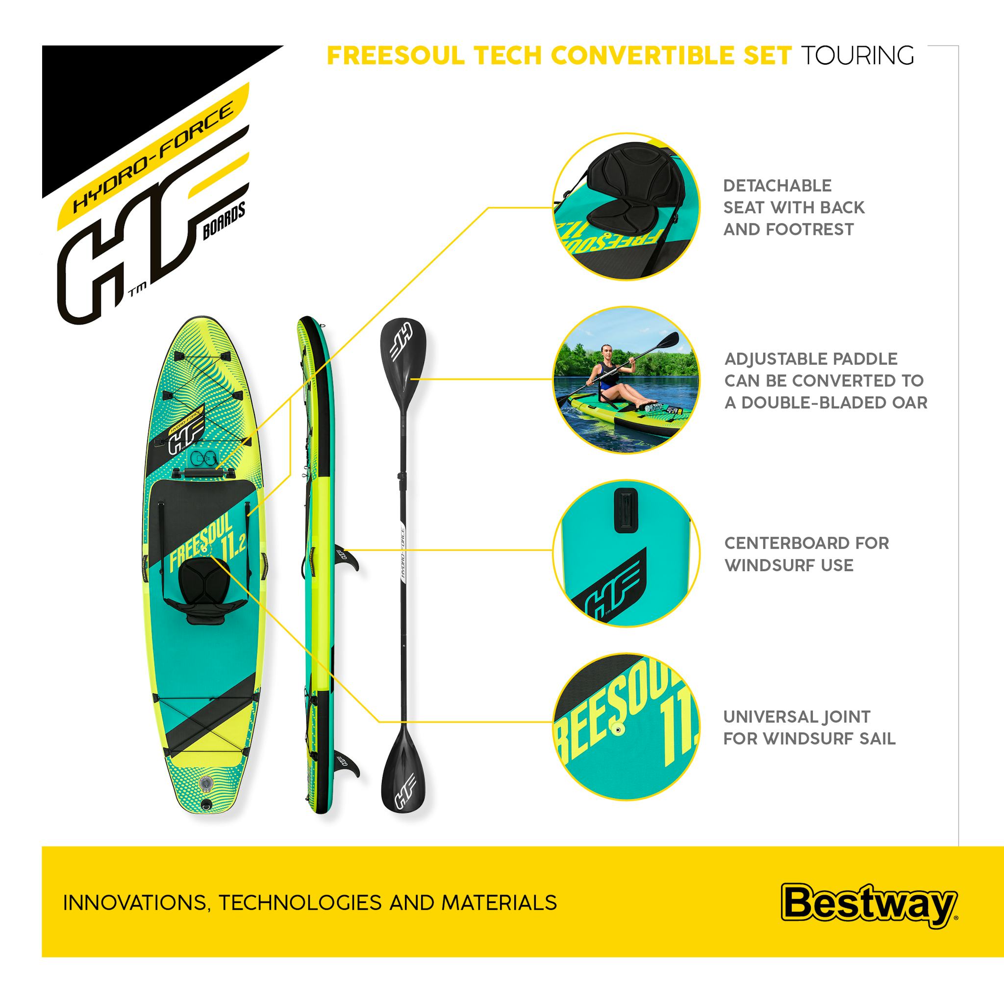 Sport Acquatici Tavola da SUP e kayak Freesoul Tech 2 da 340x89x15 cm Bestway 13