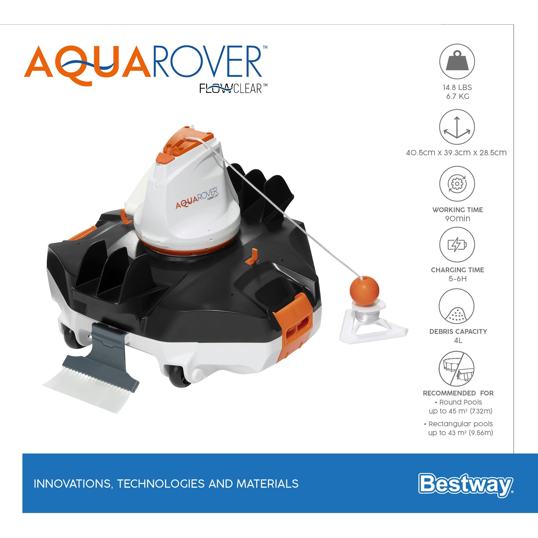Accessori Piscine e Spa Robot per la pulizia della piscina Aquarover Bestway 7