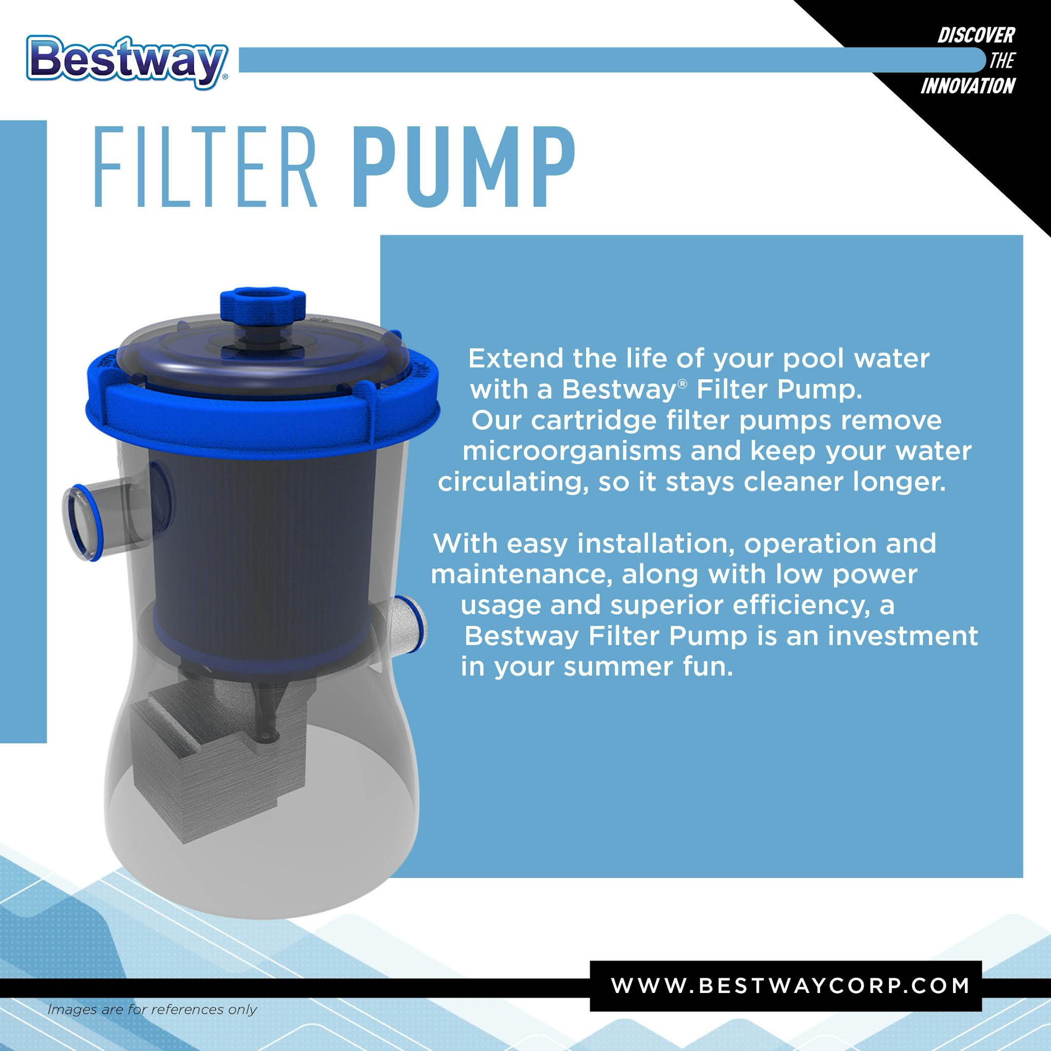 Pompe di filtraggio e Cartucce Pompa filtro a cartuccia Tipo IV-B da 9.463 L/H Bestway 8