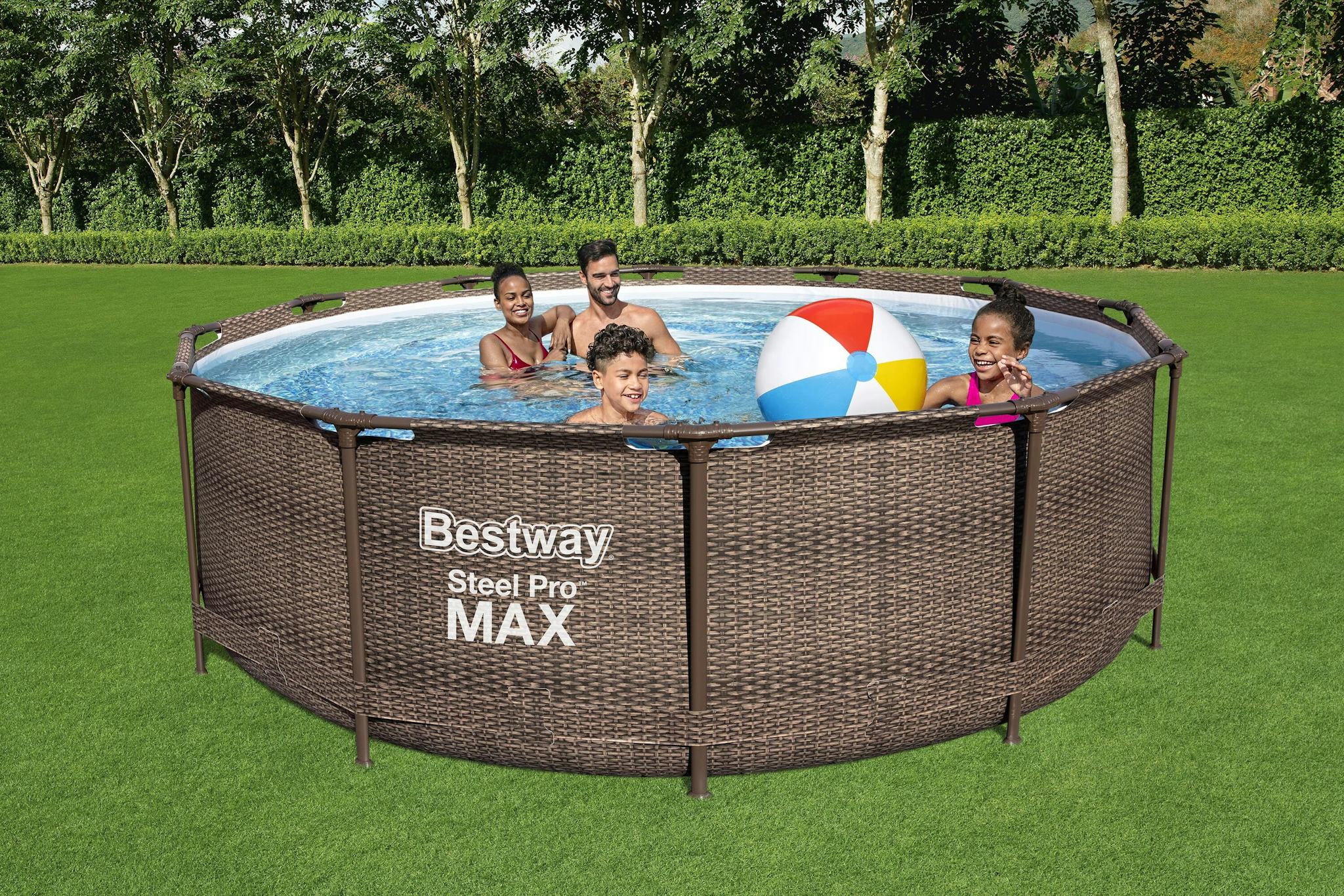 Piscine fuori terra Set piscina fuori terra rotonda Steel Pro MAX - 366x100 cm effetto rattan Bestway 4