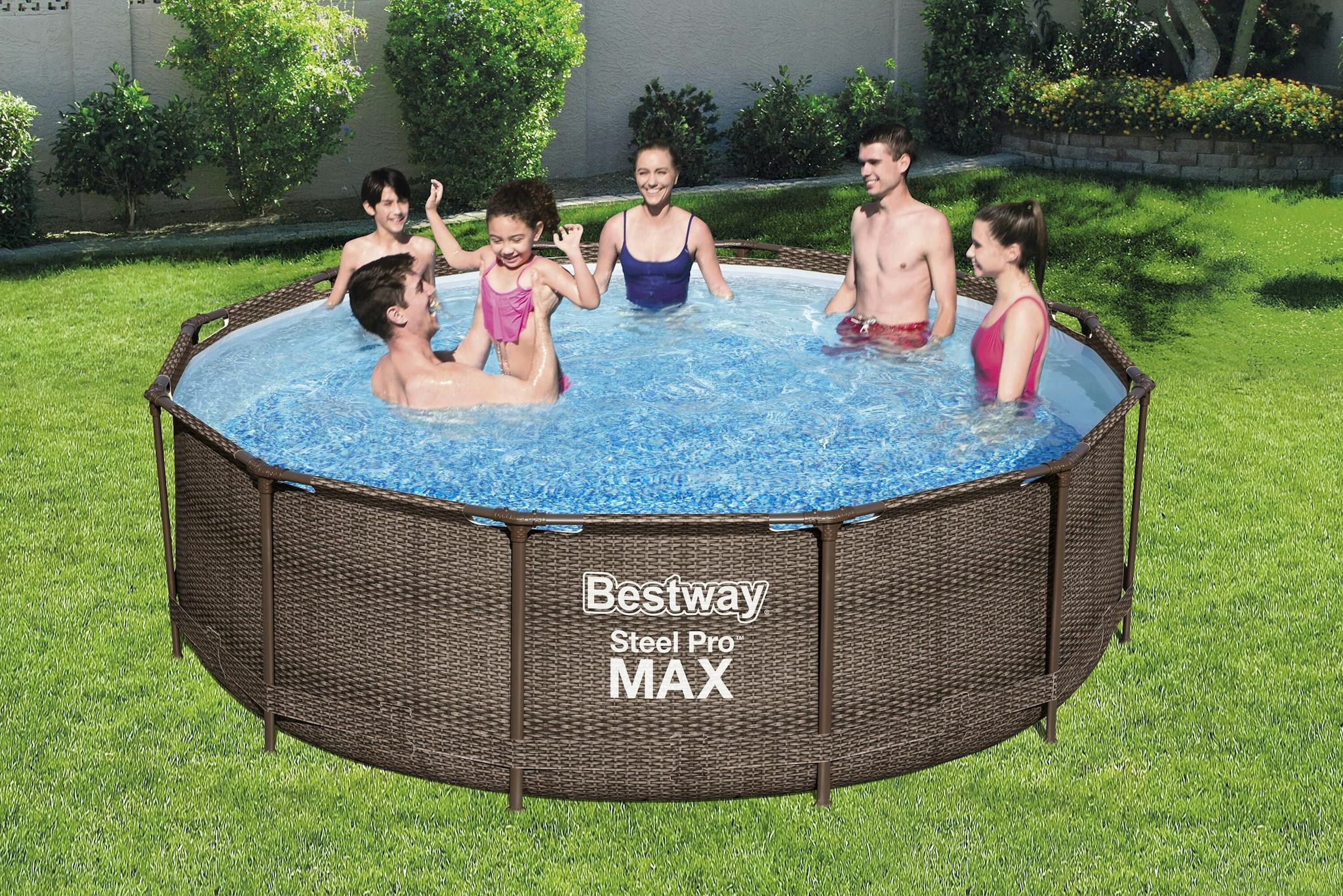 Piscine fuori terra Set piscina fuori terra rotonda Steel Pro MAX - 366x100 cm effetto rattan Bestway 3