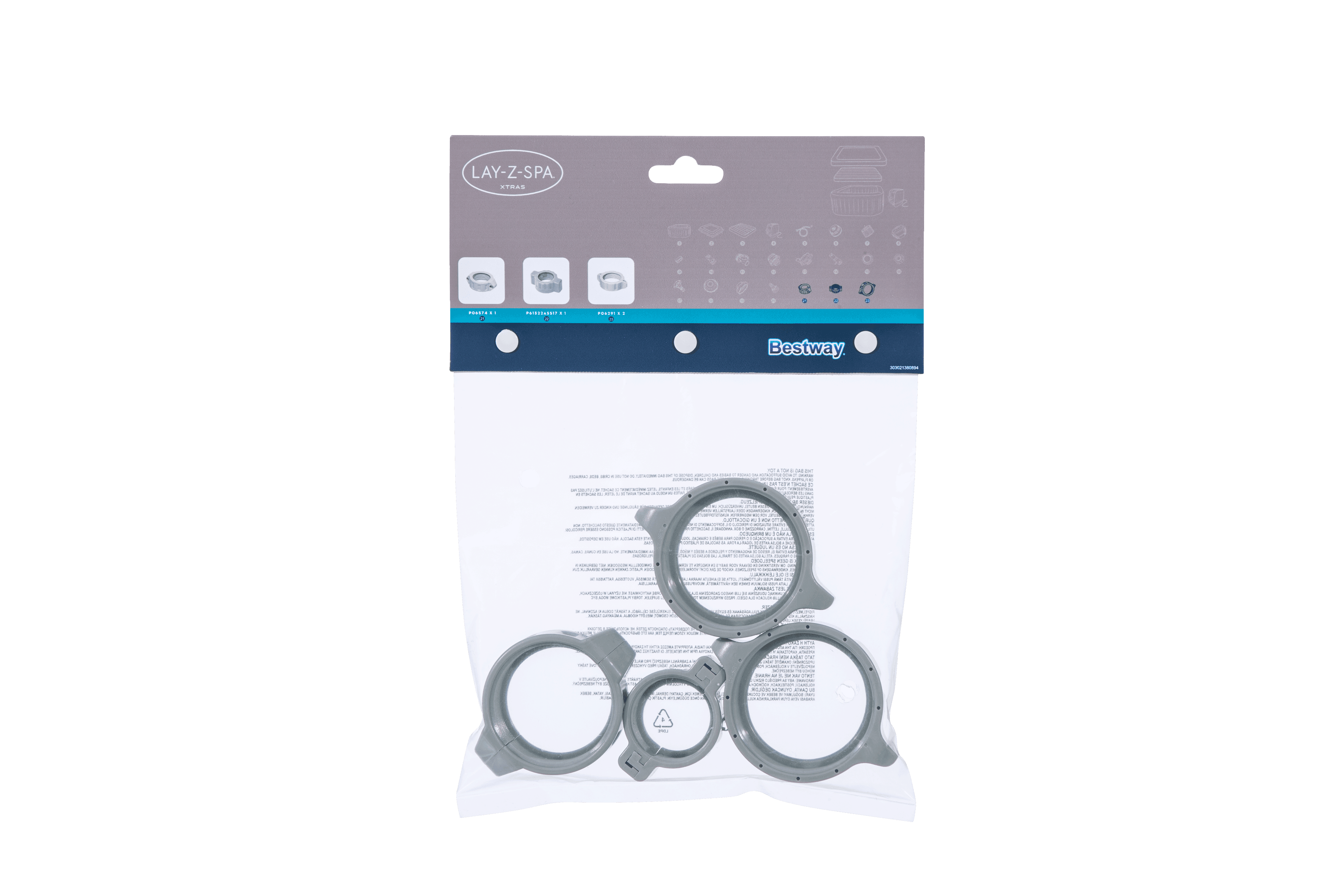 Ricambi idromassaggi Kit ghiere + guarnizioni valvola ingresso e uscita Lay-Z-Spa Bestway 1