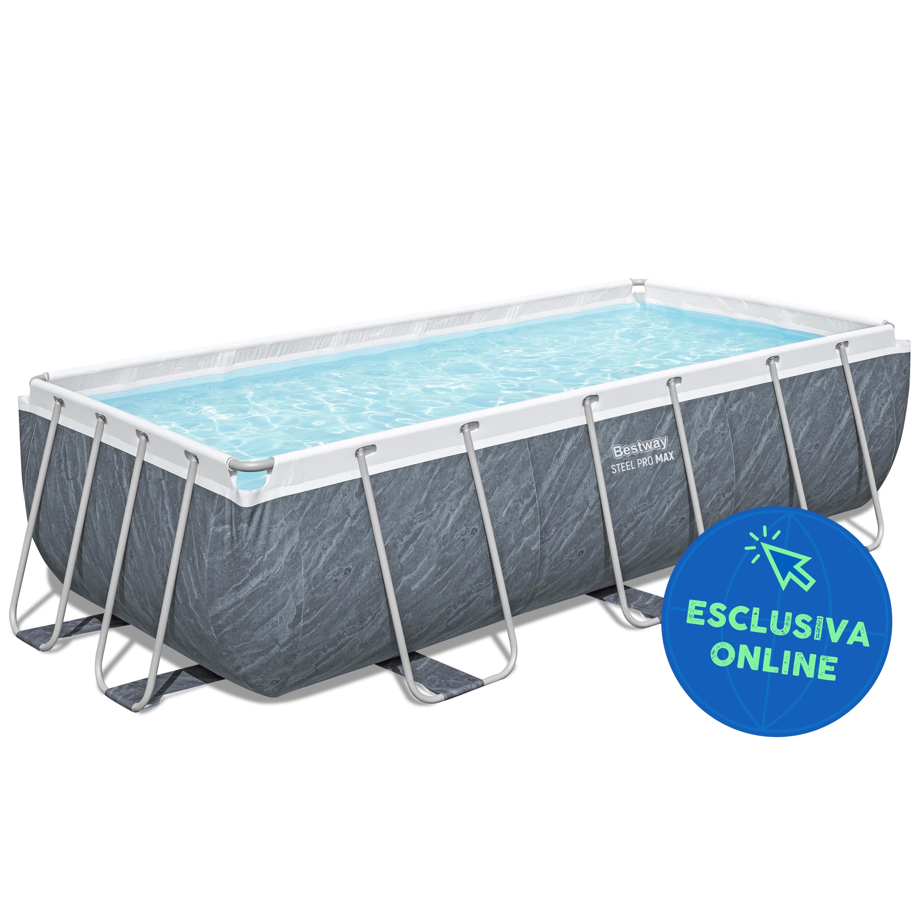 Piscine fuori terra Piscina solo struttura - 404x201x100 cm effetto marmo Bestway 1