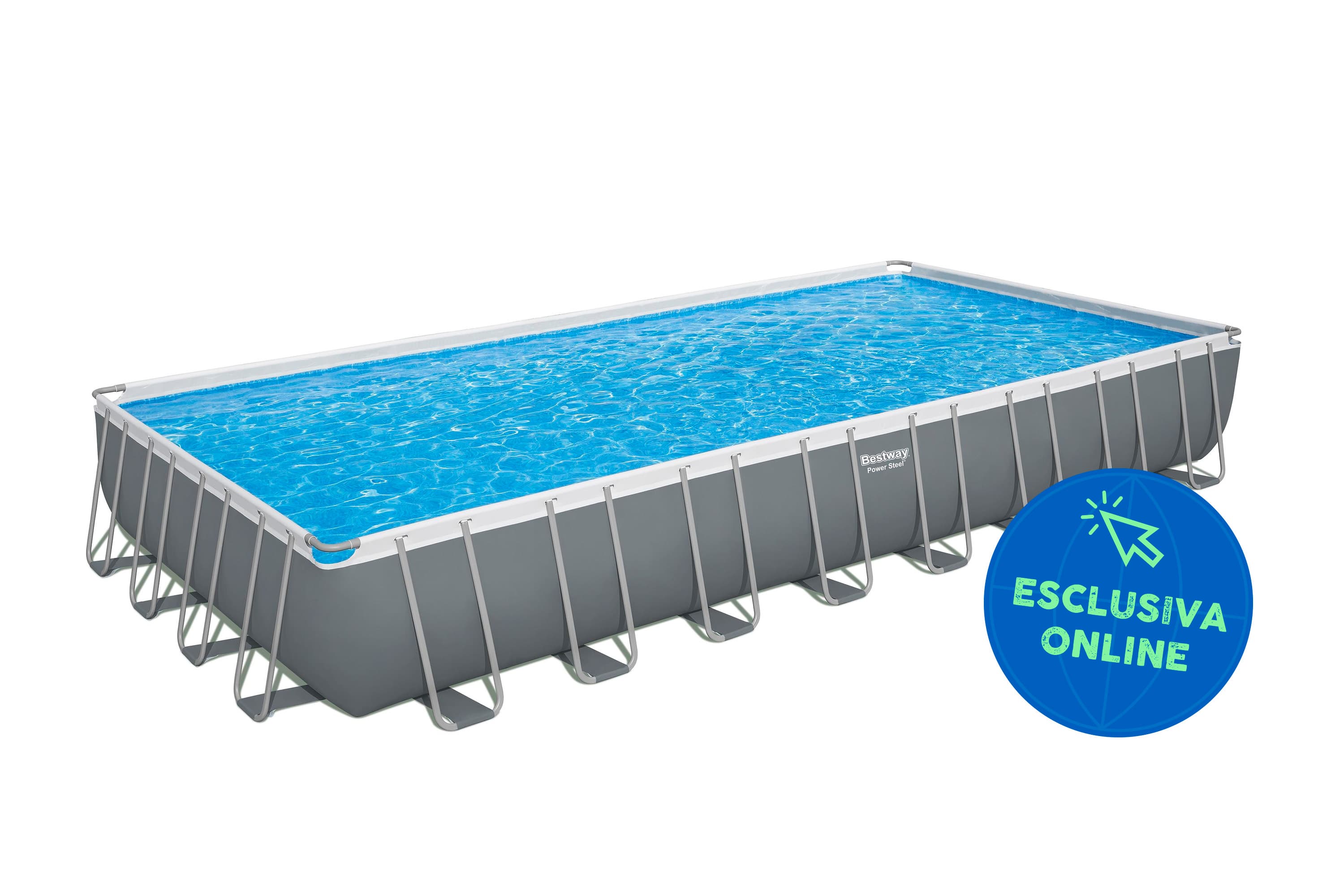 Piscine fuori terra Piscina solo struttura grigio scuro - 956x488x132 cm Bestway 1