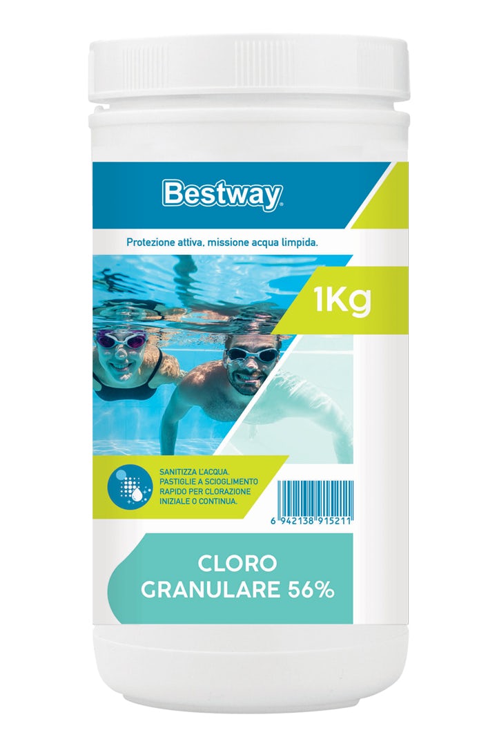 Trattamento chimico dell'acqua Cloro granulare 56% -1 Kg  Bestway 1