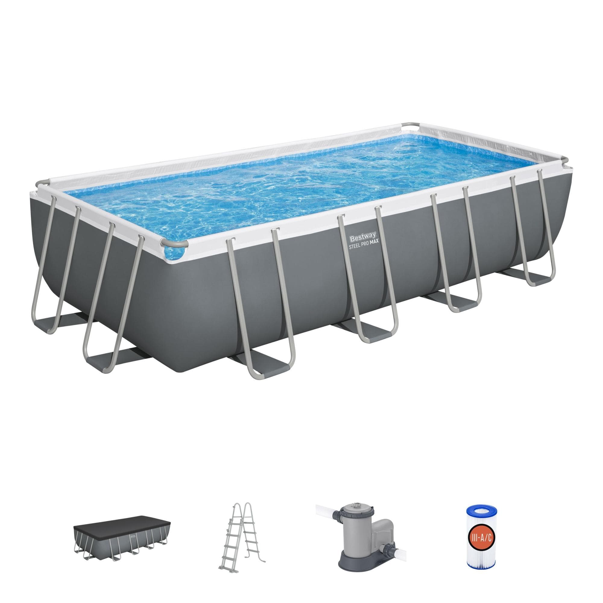 Piscine fuori terra Set piscina - 549x274x122 cm grigio scuro Bestway 1