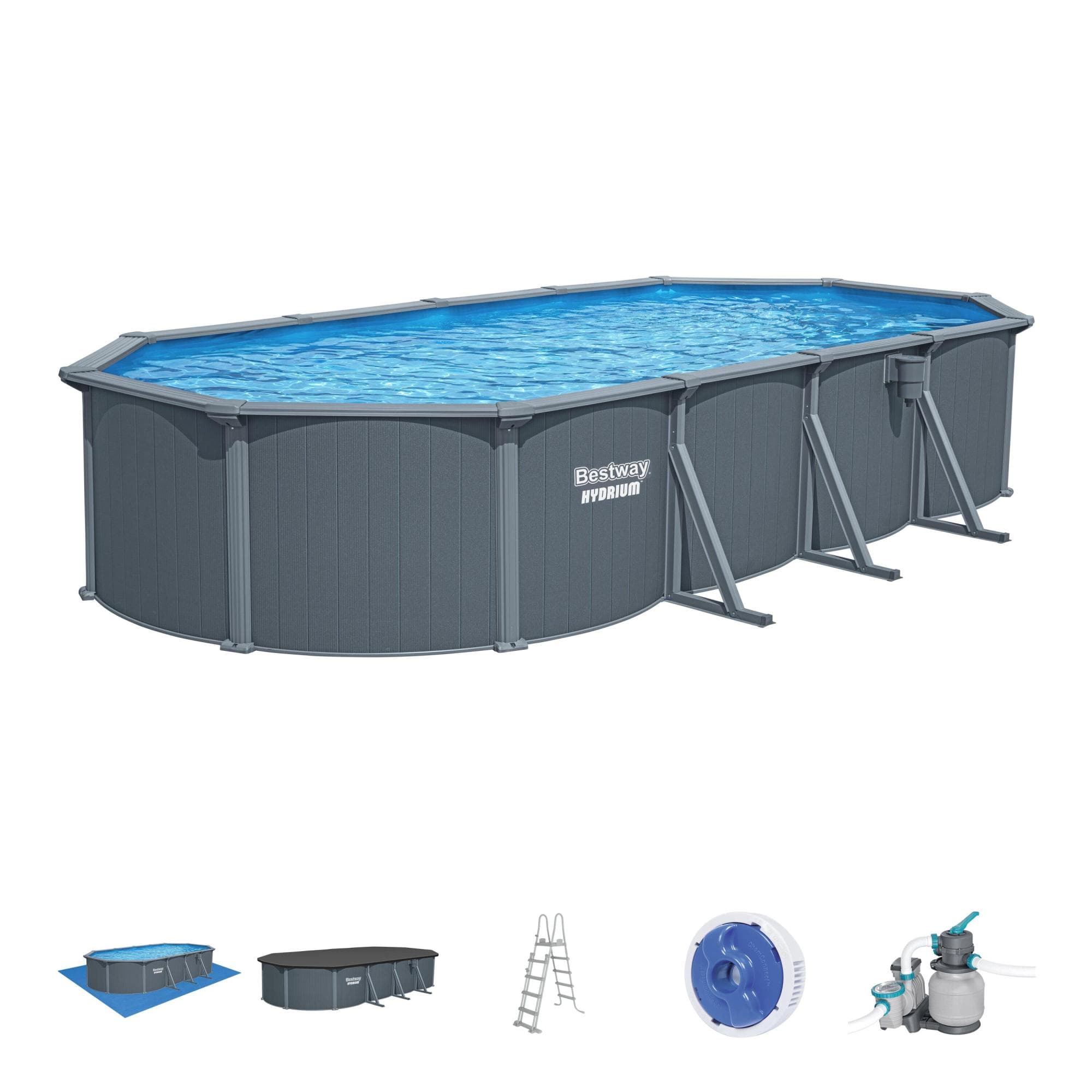 Piscine fuori terra Set piscina Hydrium grigio scuro da 732x366x132 cm Bestway 1