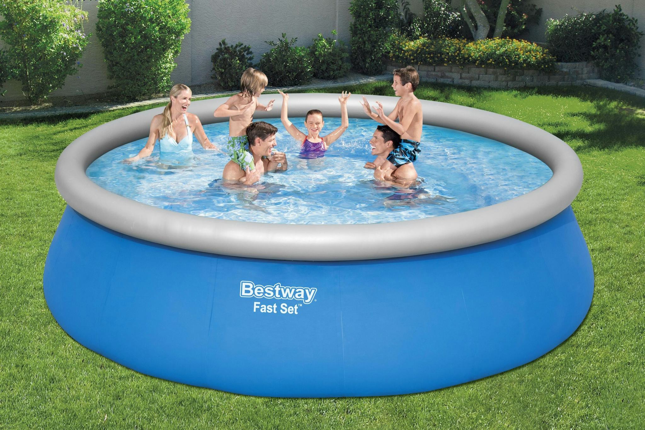 Piscine fuori terra Set piscina fuori terra rotonda Fast Set gonfiabile da 457x122 cm blu Bestway 3