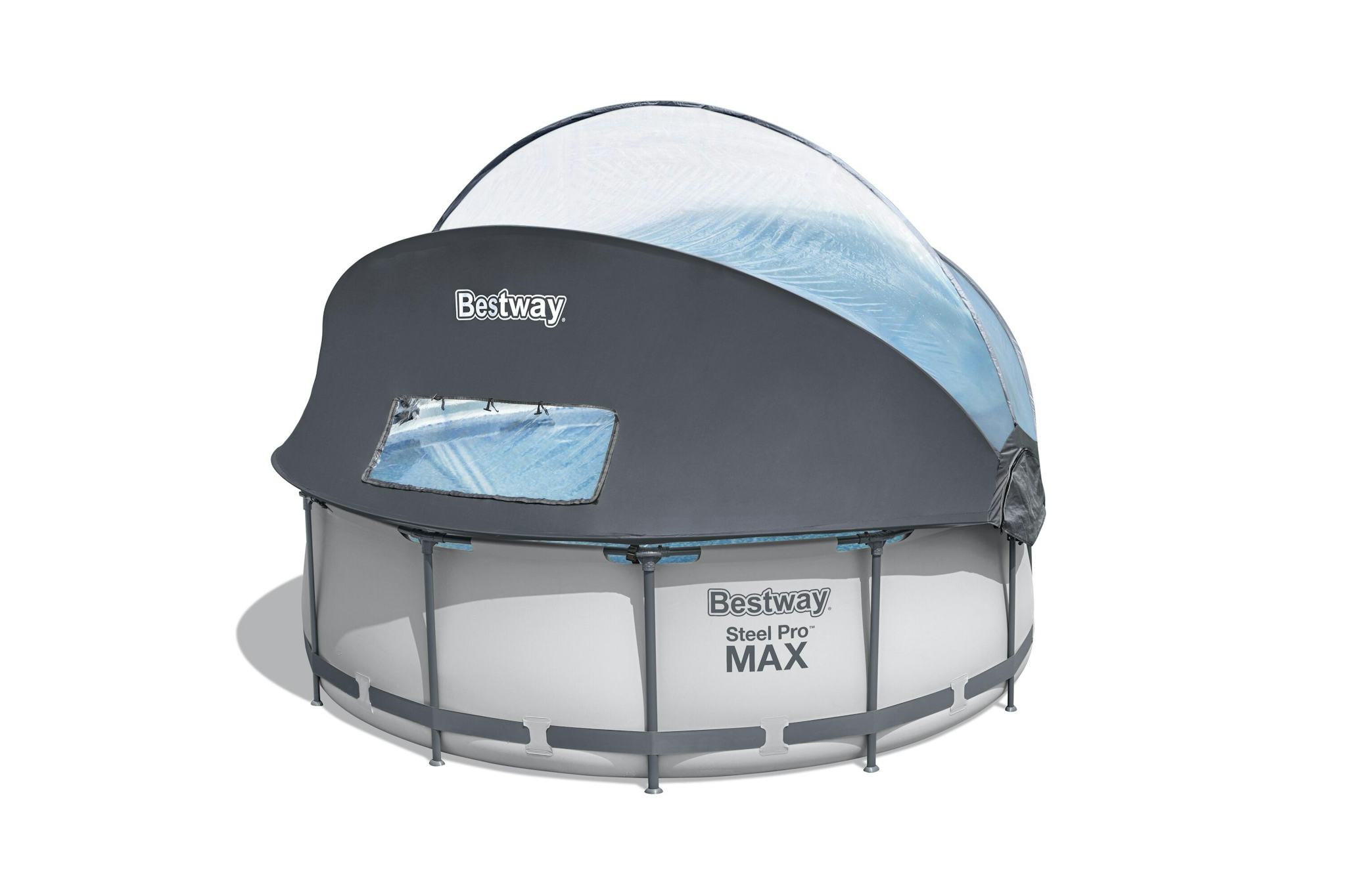 Piscine fuori terra Set piscina fuori terra rotonda Steel Pro MAX da 366x100 cm con tenda parasole Bestway 2