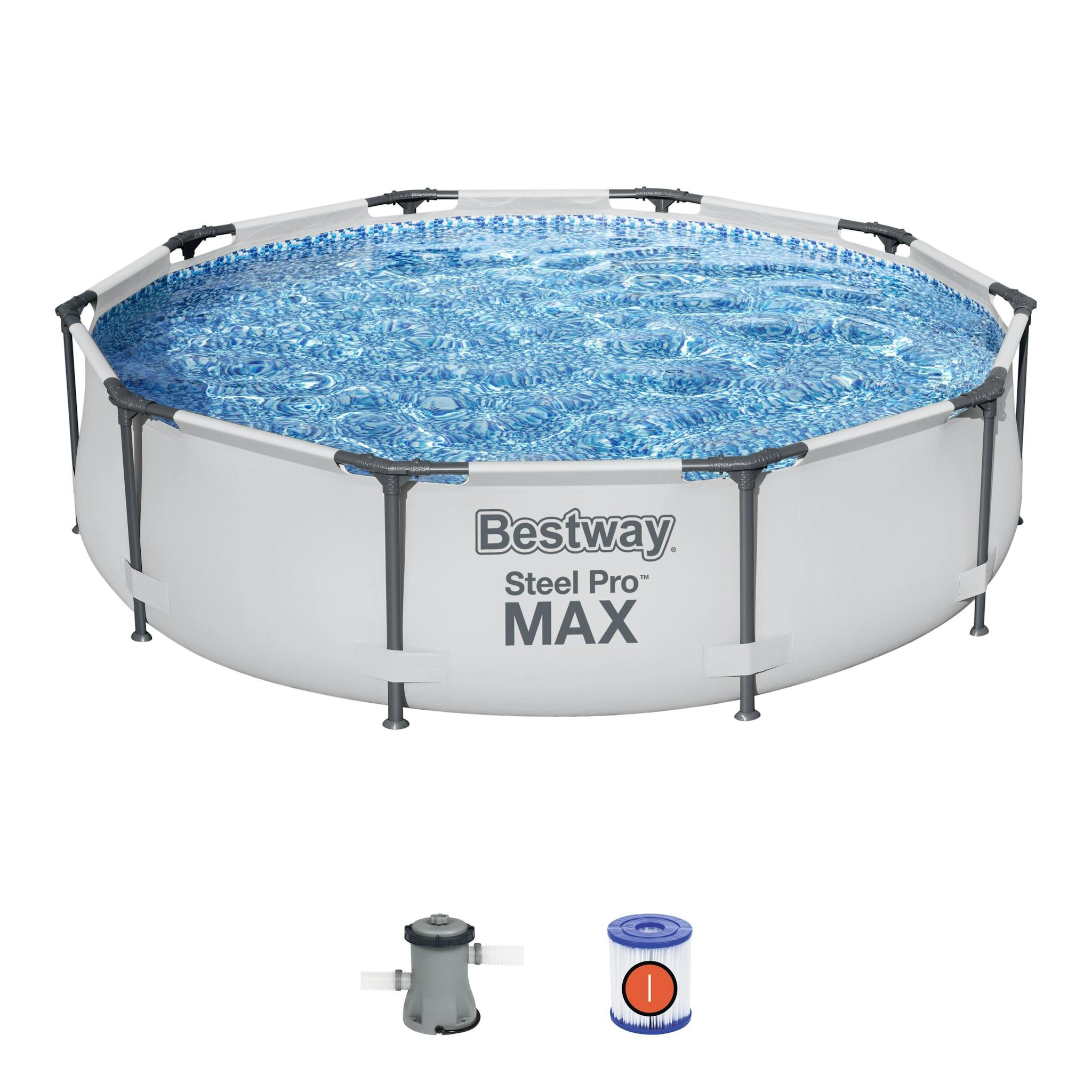 Piscine fuori terra Set piscina fuori terra rotonda Steel Pro MAX da 305x76 cm Bestway 1