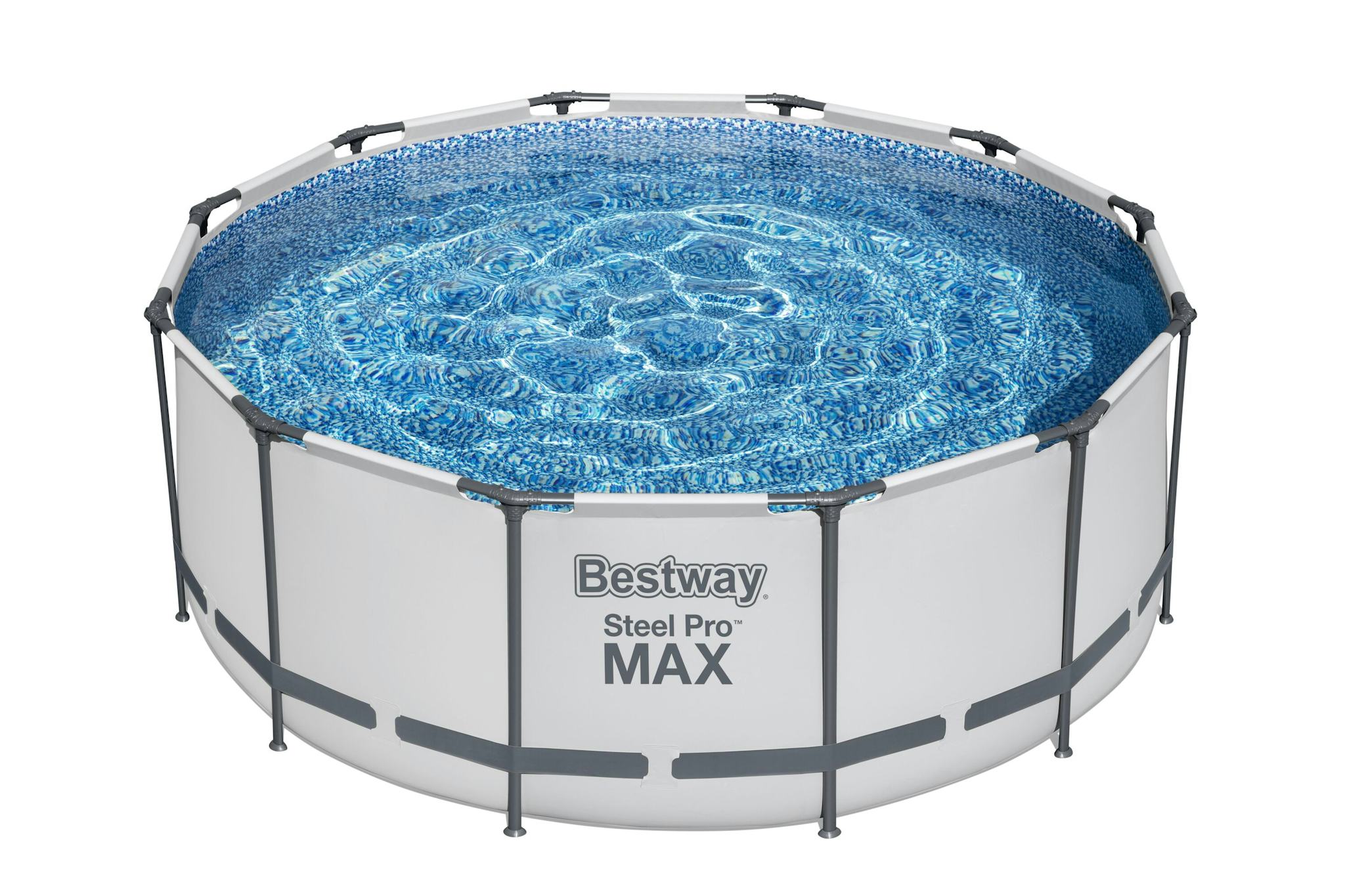 Piscine fuori terra Set piscina fuori terra rotonda Steel Pro MAX da 366x122 cm grigio chiaro Bestway 2